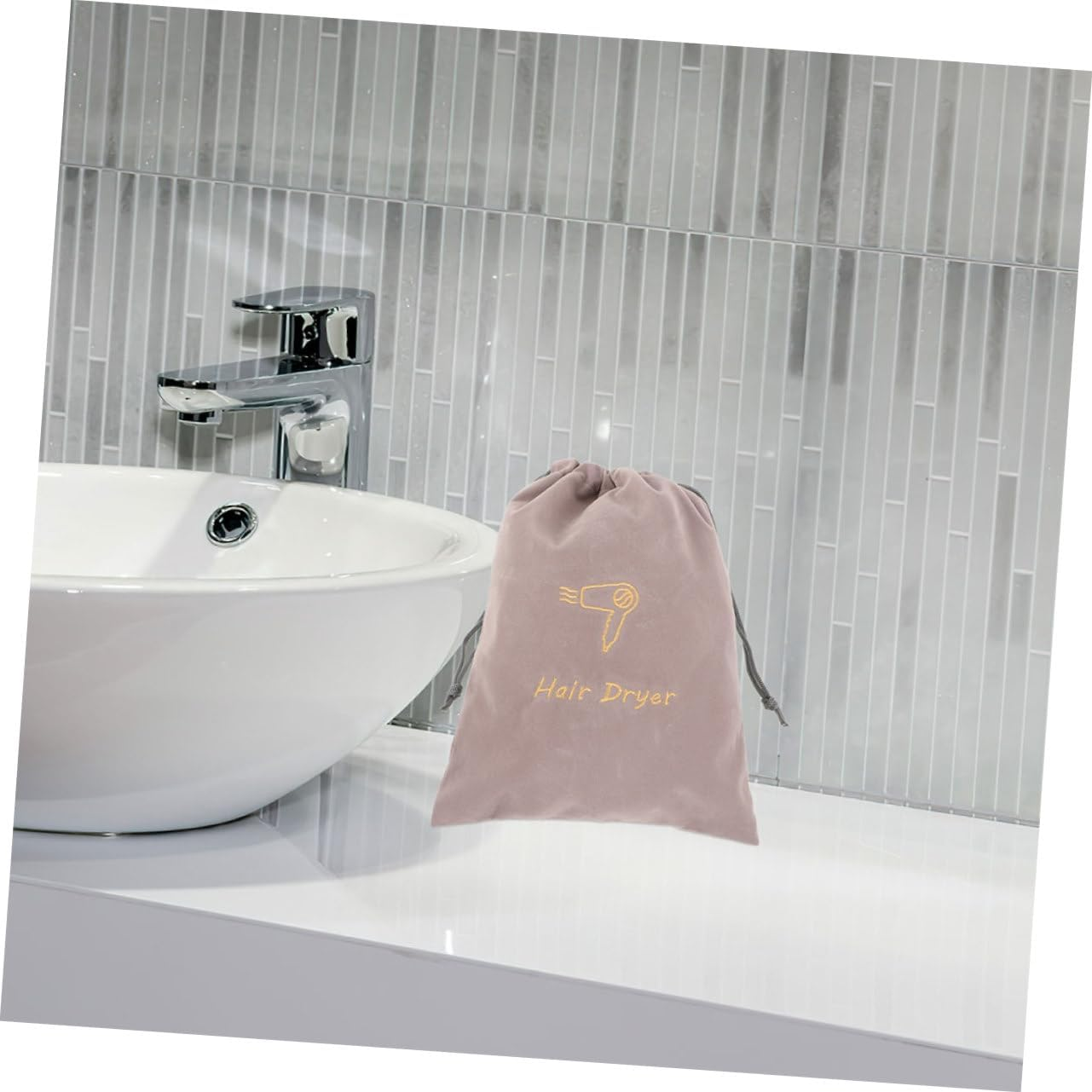 KAILIKETIY 2Pcs Keep Tidy the Hair Dryer Bag Fabric Drawstring Storage for Accessories image number 5