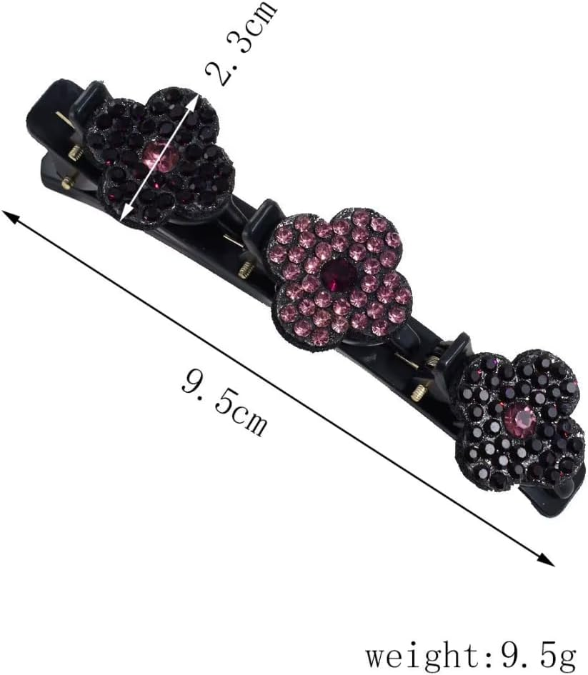 1 X Sparkling Crystal Hair Clips, Braided Hair Clips for Women, Girls, Elegant Rhinestone Hair Clips for Hairstyles, Non-Slip & Stylish for Everyday, Wedding & Party (Blue) image number 6