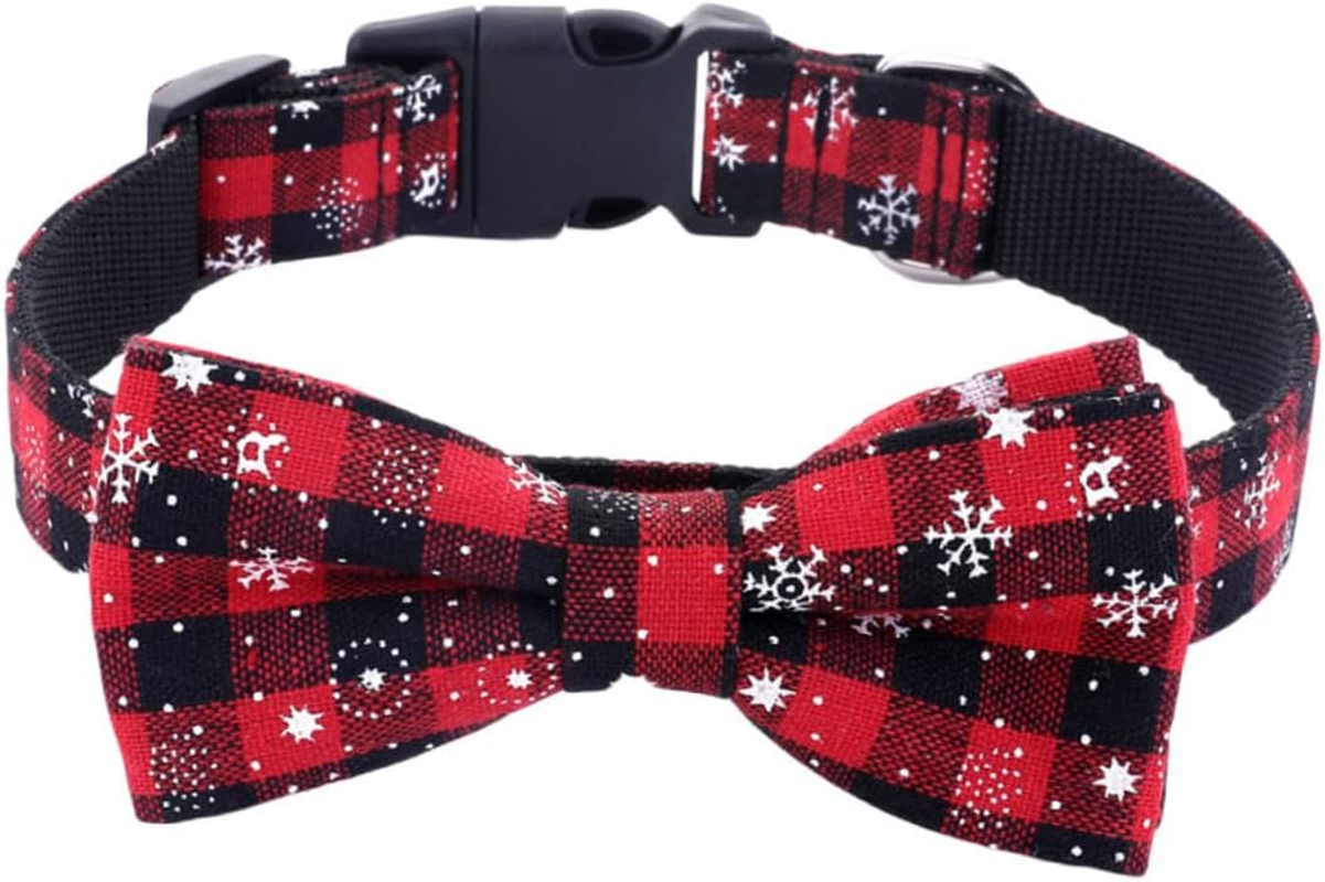 Sosoport 2Pcs Pet Collar Christmas Pattern Printed for Cat Dog Adjustable Nylon Collar Snowflake Dog Christmas Cat image number 3