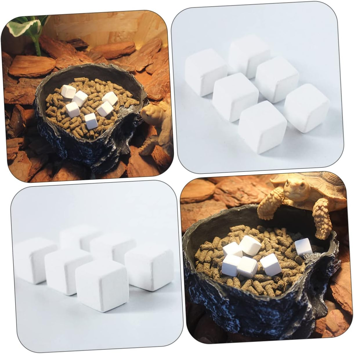 Ipetboom 20Pcs Natural Blocks for Tortoise Turtle Mineral Stones for Reptile Tank Safe Cube for Aquarium Snails image number 1