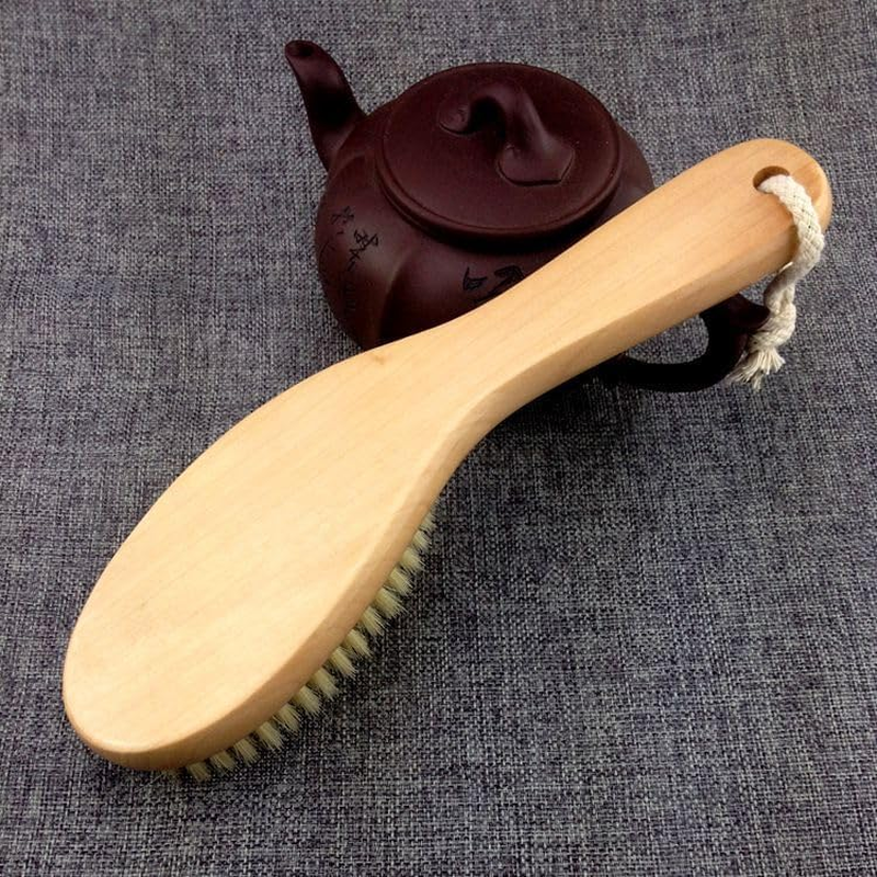 Dry Brushing Body Brush with Curved Handle, Natural Boar Bristles & Bamboo Brush for Exfoliation, Lymphatic Drainage, Spa-Quality Dry Skin Brush for Improved Circulation, Cellulite Reduction (01) image number 4