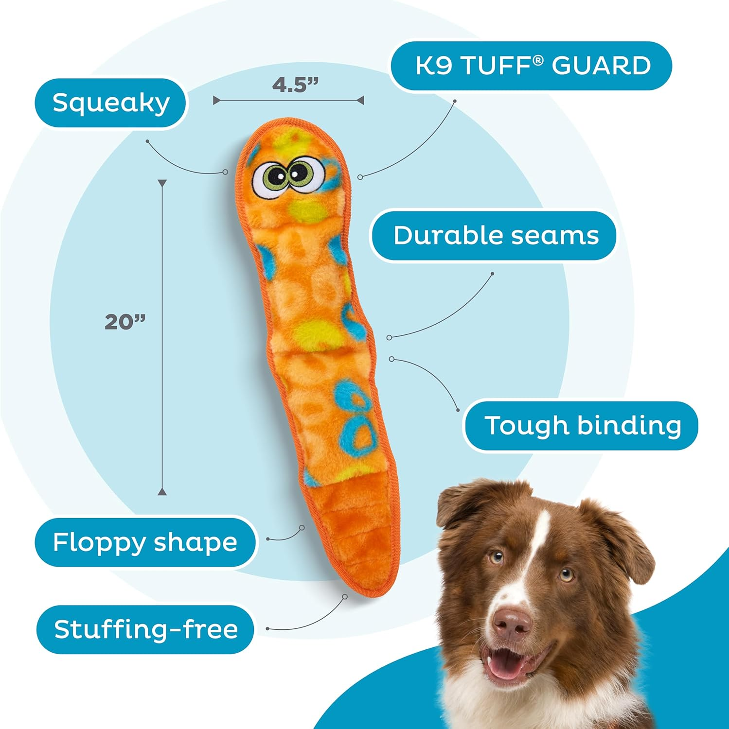 Outward Hound Petstages Sssupreme Snake Stuff-Free Dog Toy image number 2