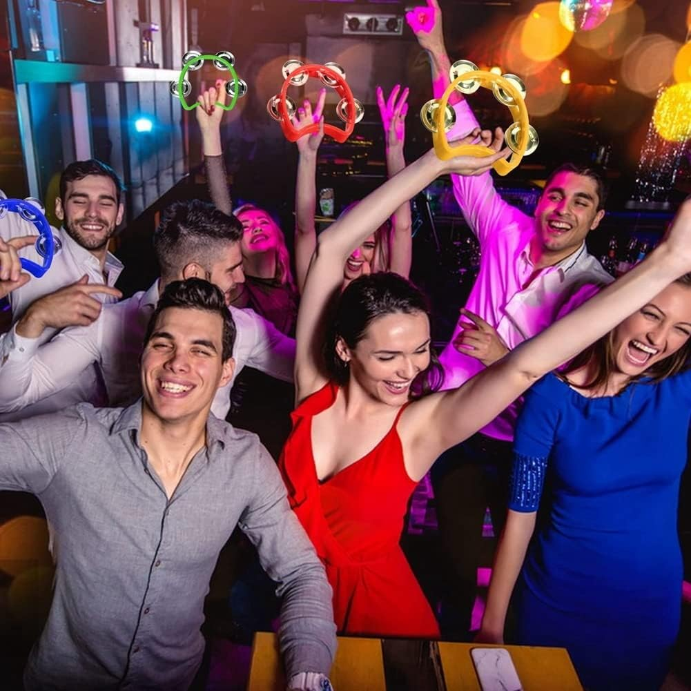 20Pcs Plastic Tambourine Musical Instruments, Mini Handheld Tambourines,Percussion Rhythm Musical Instruments image number 4