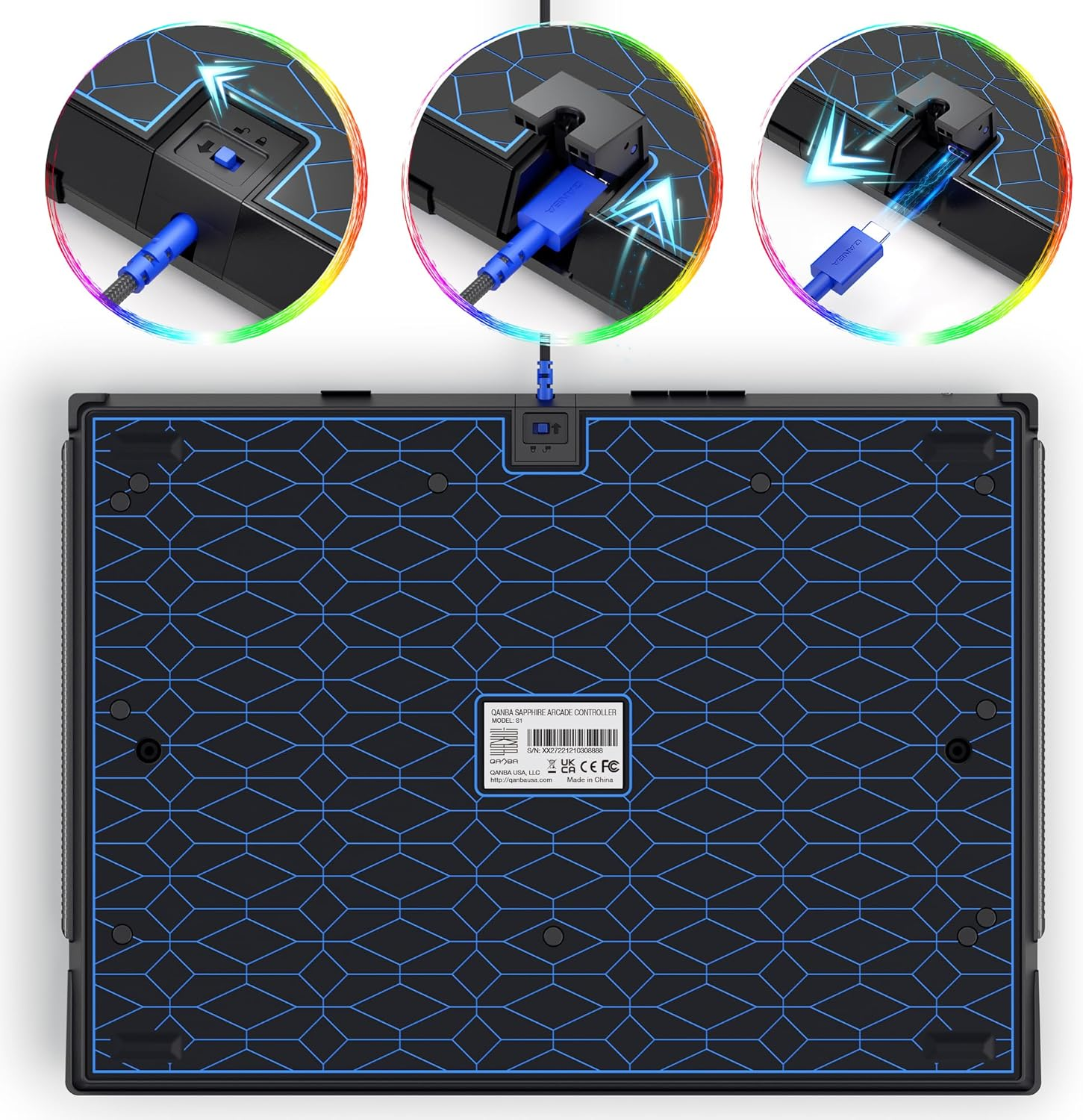 Qanba Sapphire S1 Leverless Arcade Controller Joystick for Playstation 5 and Playstation 4 and PC (Fighting Stick) Officially Licensed Sony Product image number 5