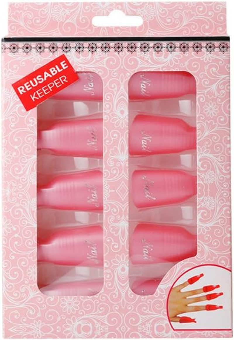 KINGMAS 10 Pieces Plastic Acrylic Nail Art Soak off Cap Clip UV Gel Polish Remover Wrap Tool image number 6