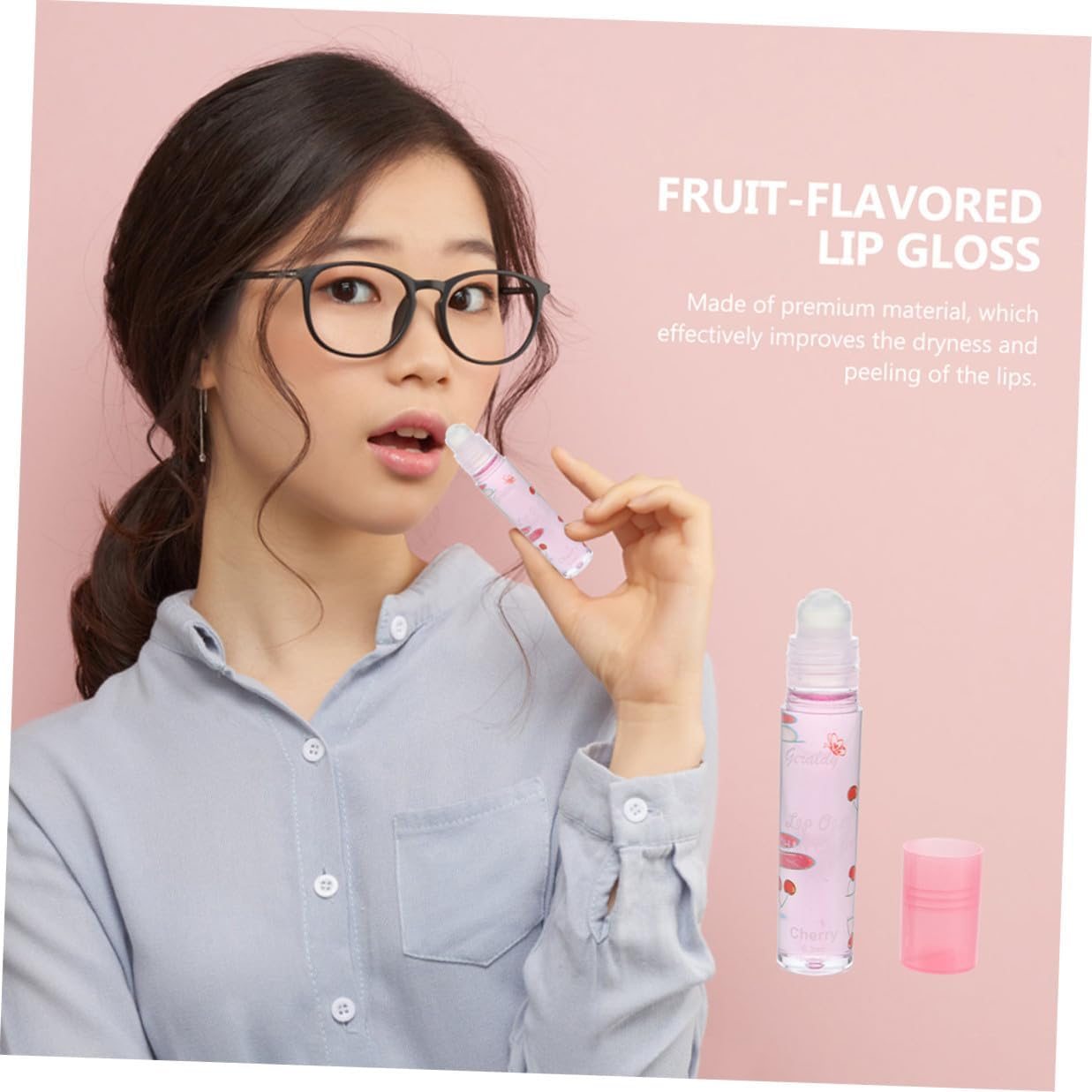 ARTSEWPLY 4Pcs Fruit-Flavored Moisturizing Lip Pomade Set Natural Lip Gloss Hydrating Suitable for Daily Makeup
