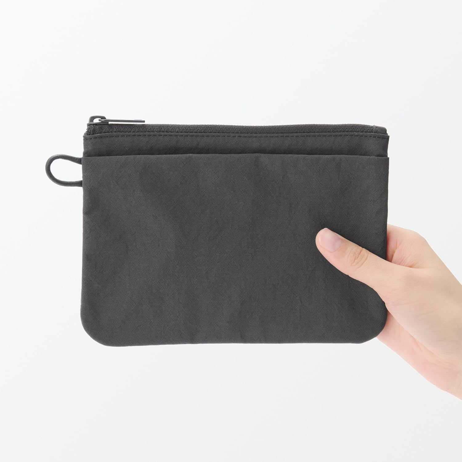 Muji Wrinkle Nylon Flat Pouch Medium image number 3