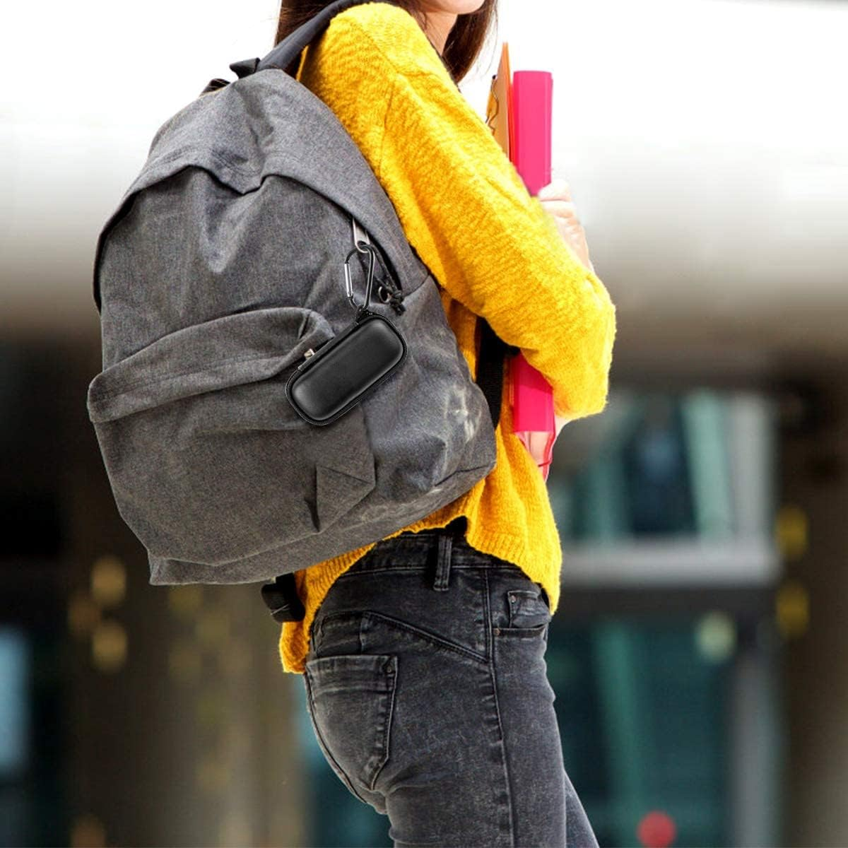 Portable Electronic Accessories Organizer: Mini Storage Bag with Eva Material and PU Leather Coating for USB Flash Drives, Data Cables, Earphones, and SD Cards image number 4