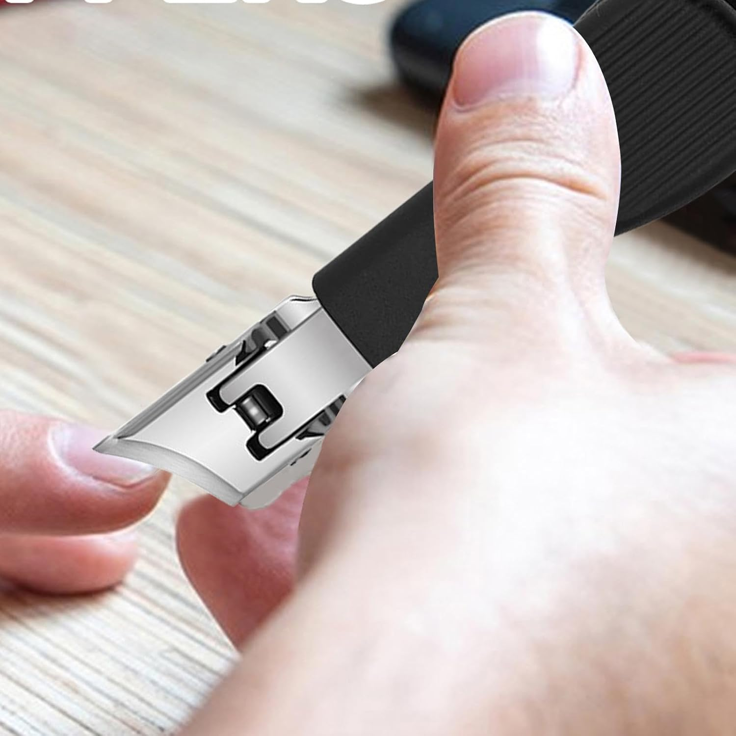 Finger Nail Clippers - Stainless Steel Wide Jaw Opening Nail Clippers - Long Handle Fingernail Trimmer Slanted Nail Cutter for Seniors - Orange1 image number 2