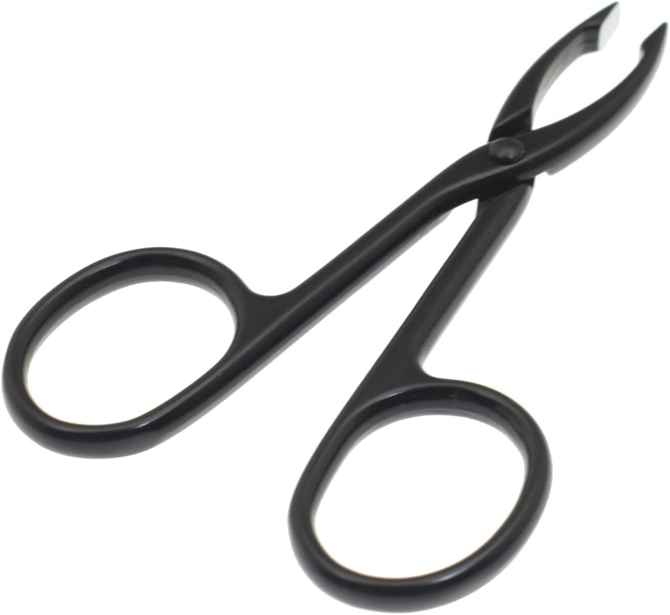 2 Pieces Tweezers Scissor Handle Straight Tip Scissor Shaped Eyebrows Tweezers for Hair Plucker Remover Facial Hair Eyebrows Care (Silver and Black, One Size) image number 4