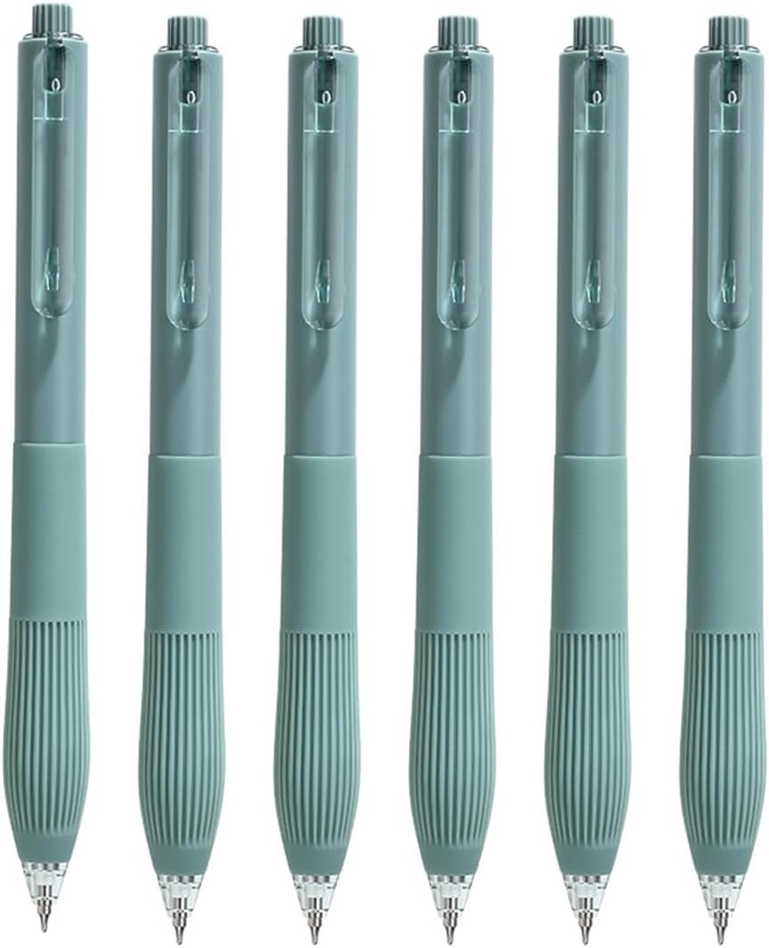 Craftsboys Gel Pens 0.5Mm, Black Ink, Quick Drying, 6 Count, Retractable Rollerball Pens (Blue)