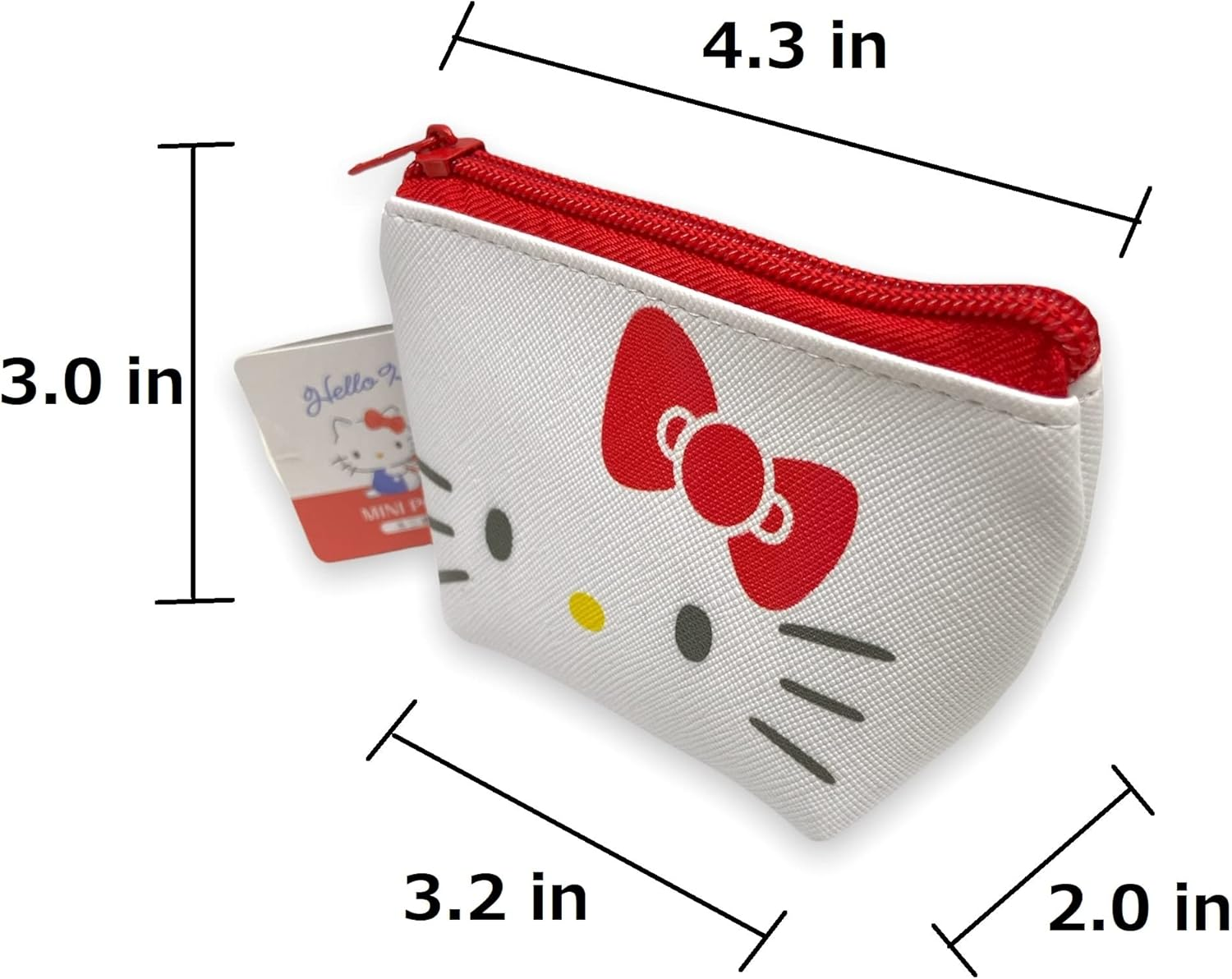 Sanrio Hello Kitty Face Boat Type Cosmetics Small Pouch Bag 4.3 in (W) &times; 3 in (H) &times; 2 in (D) image number 6
