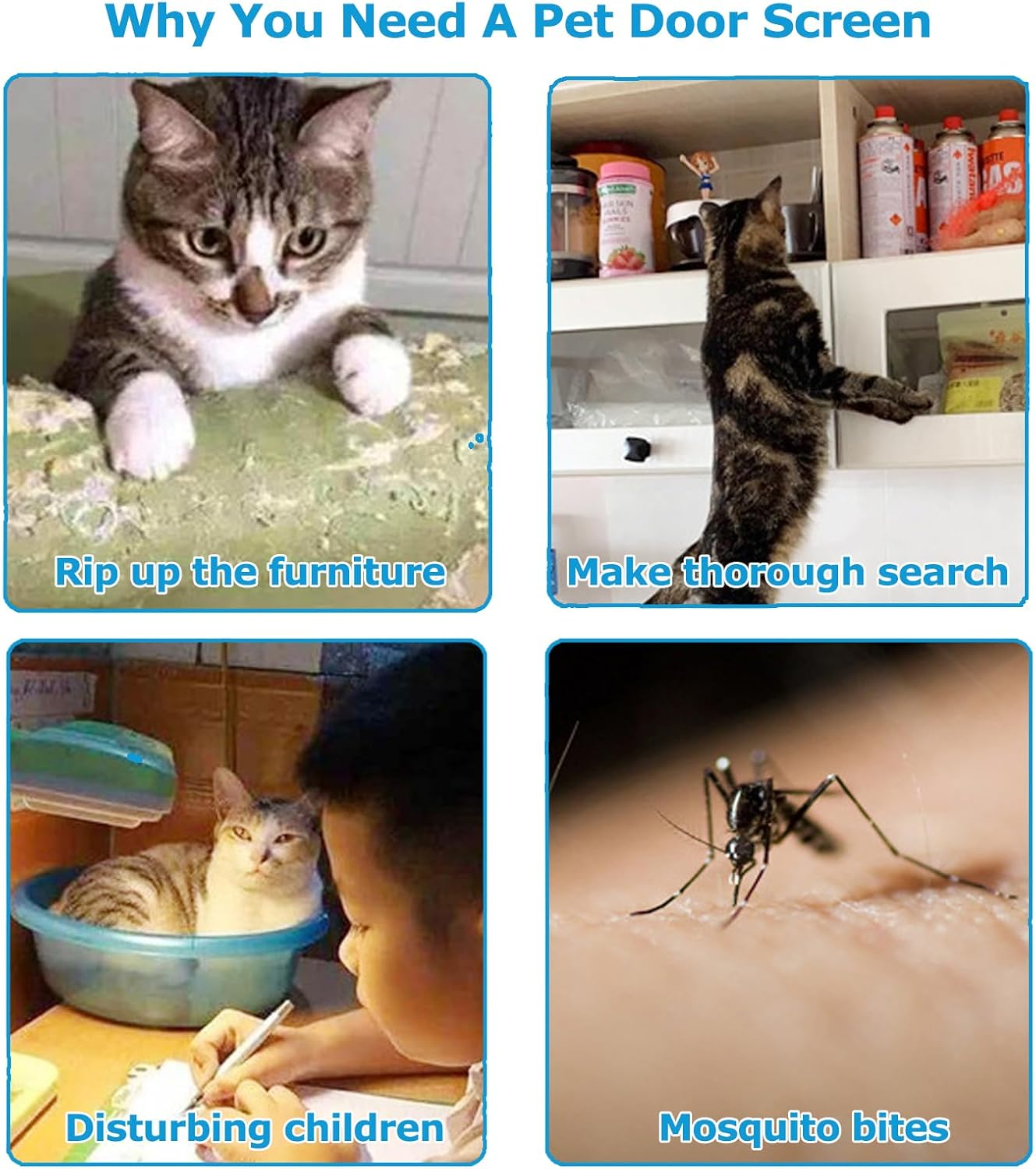 SOONHUA Pet Screen Door with Zipper for Living Room Kitchen Bedroom Patio Dog Cat Scratch Resistant image number 6