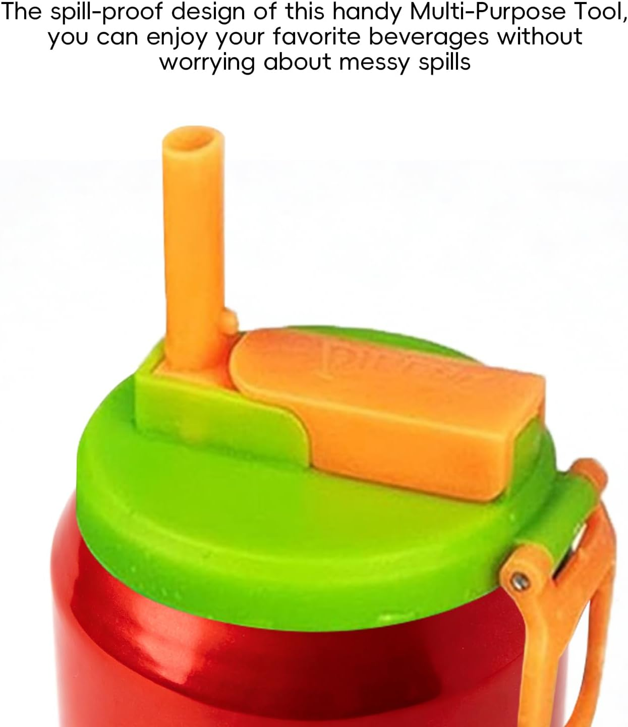 Soda Can Cover with Straw, 4 Pieces Spill-Proof Soda Can Lids, Silicone Lids for Soda and Beer Cans, Canned Beverage and Juice Drink Can Cover, Set of 4