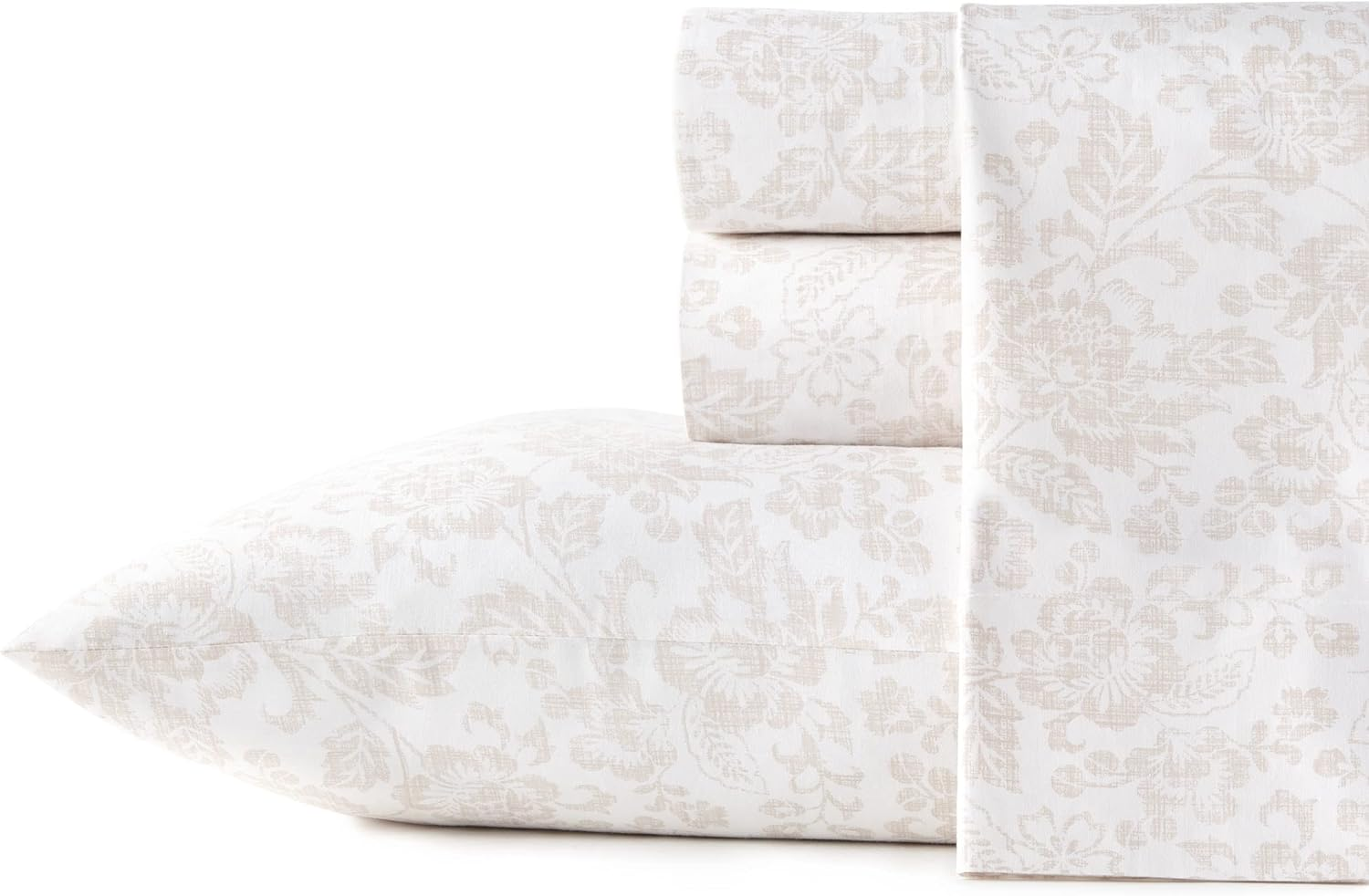 Stone Cottage - Queen Sheets, Cotton Percale Bedding Set, Crisp & Cool Home Decor (Blue Sketchy Ditsy, Queen)