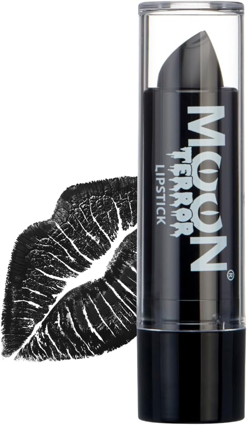 Halloween Lipstick Makeup - 5G - Easily Create Spooky Designs like a Pro! Perfect for Vampire, Ghost, Skeleton, Witch, Pumpkin, Monster Etc - Midnight Black