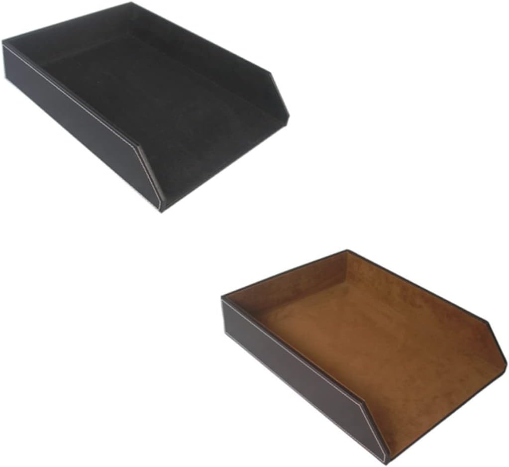 A4 Paper Storage Tray File Document Organizer Black Single-Layer Desktop File Holder Tray for Home School Office Desk Accessories image number 3