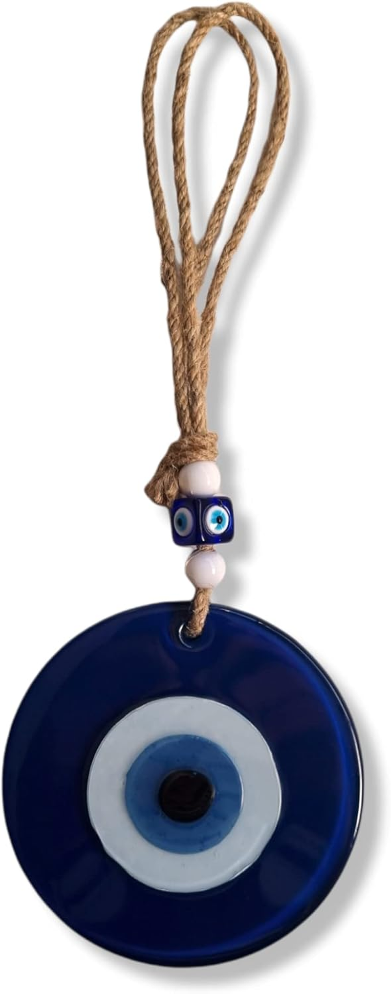 MYSTIC JEWELS - round Turkish Eye Ornament with Jude for Wall Decor, Prevent Evil Eyes of Your Home, Good Luck Amulet, Good Luck Ornament (Blue) image number 4
