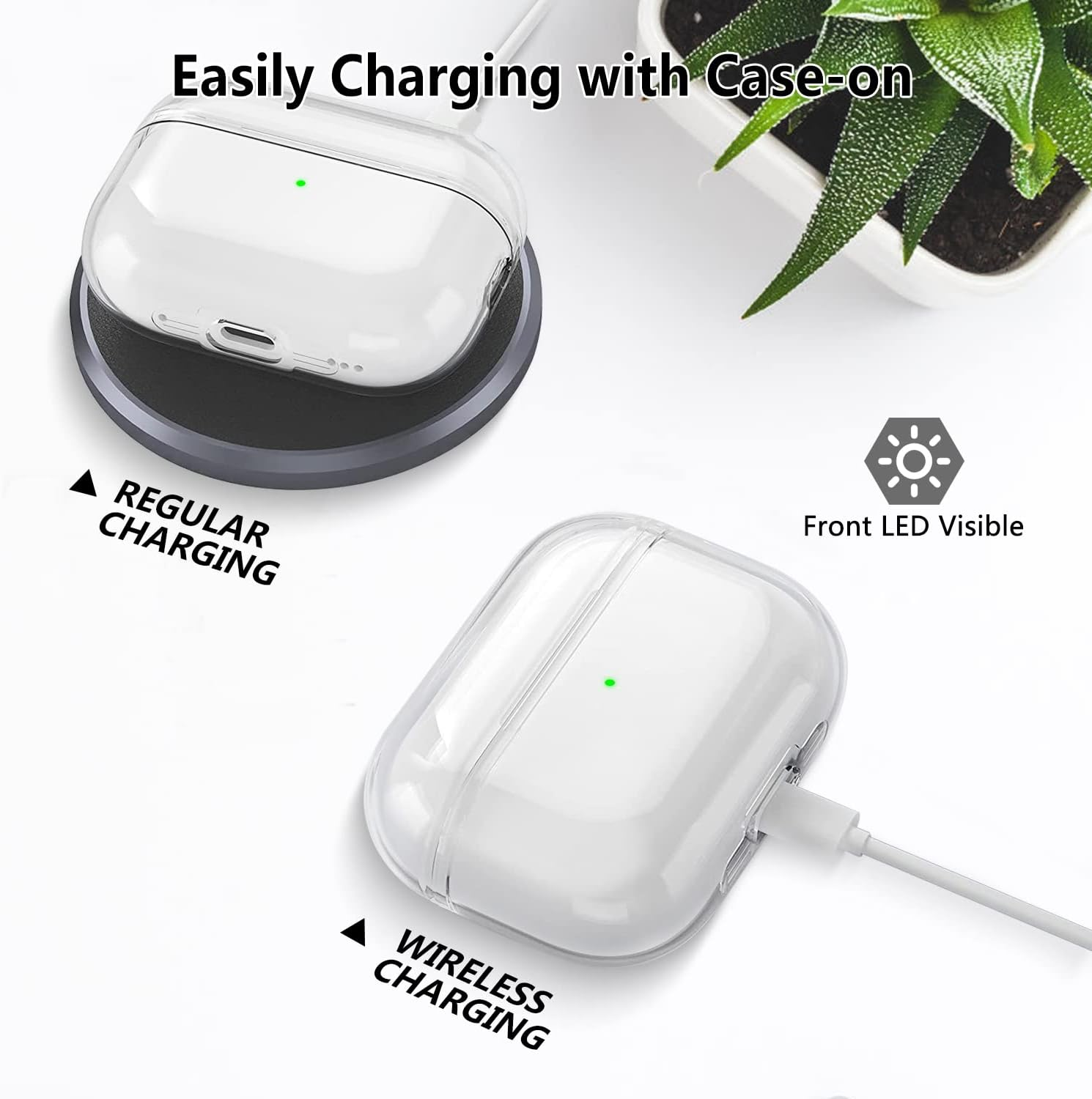 Aircawin for Airpods Pro 2 Case Clear,Shockproof Clear Case for Airpods Pro 2Nd Generation Case Cover 2022,Soft TPU Transparent Drop Protection Case with Strap and Cleaning Pen for Airpods Pro 2-Clear - Clear Purple image number 5