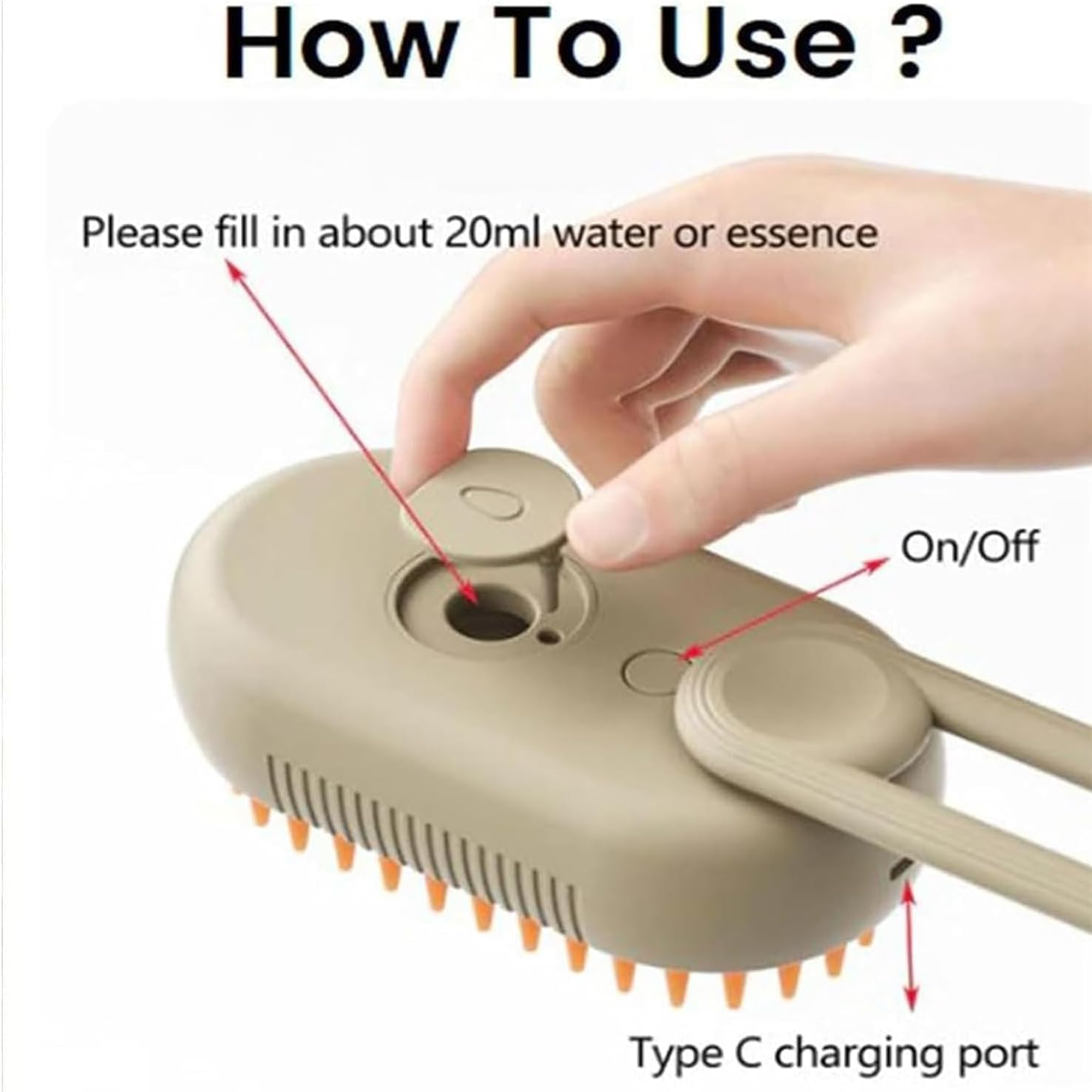 Cloud Care Cat Brush, Cat Steam Brush 3 in 1 Water Pet Cat Hair Brush with Handle image number 2