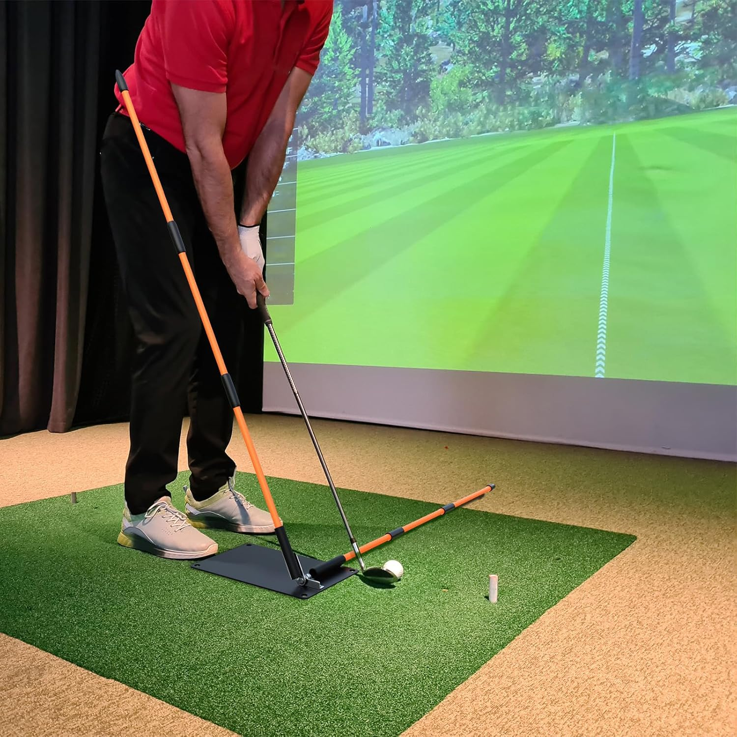 Wishdirect Golf Alignment Stick Holder, Angle Adjustable Golf Swing Plane Trainer Aid for Aiming Putting Swing (Alignment Sticks Not Included)