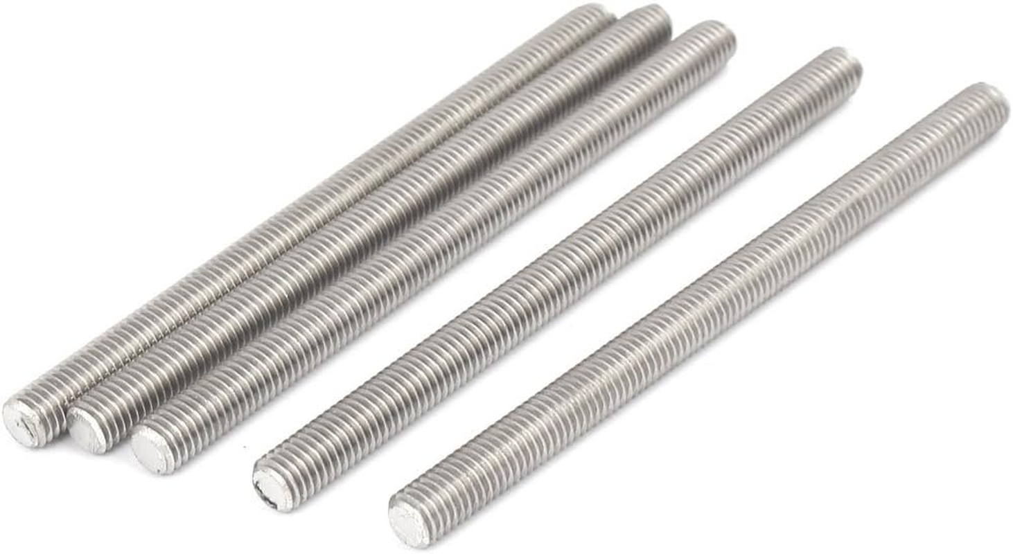 Uxcell M8 X 120Mm 1.25Mm Pitch 304 Stainless Steel Fully Threaded Rods Hardware 5 Pcs