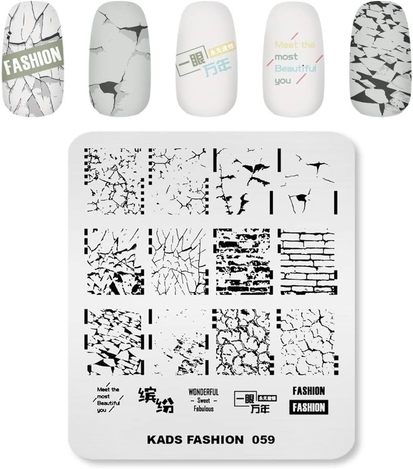 Alexnailart Nail Stamping Plate Nail Art Wall Crack Word Picture Template Transfer Stencils Manicure Print Nail Art DIY Tool image number 2