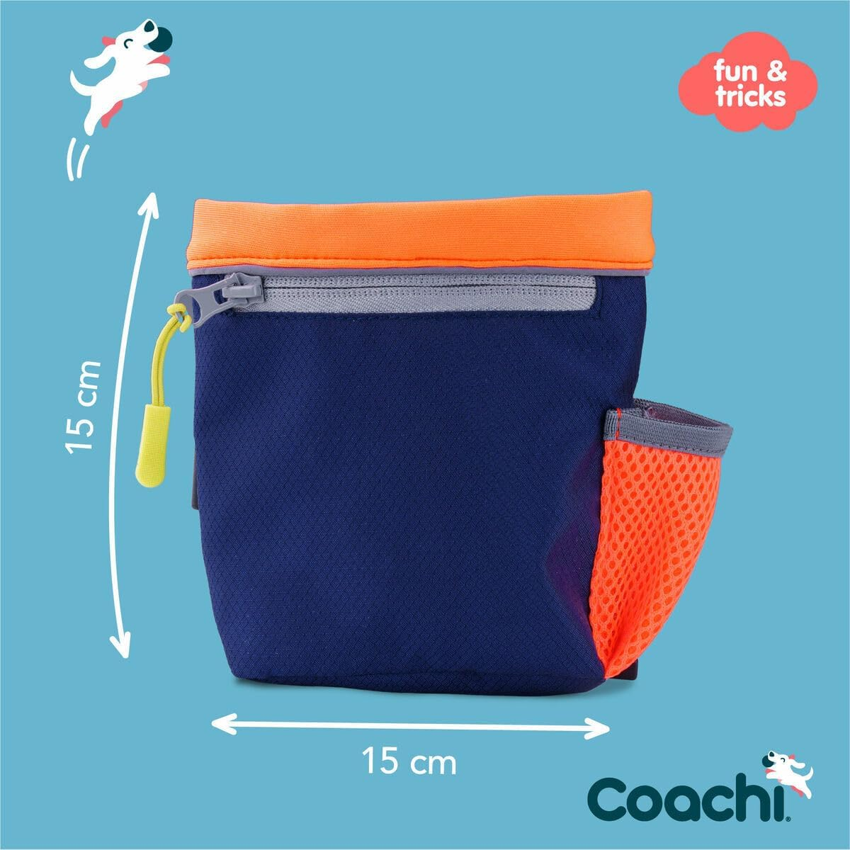 Coachi Train & Treat Bag, Pouch, Generously Sized Treat Compartment, Zipped Pocket, Drawstring Closure, Secure Attachment, Clips on Belt, Waistband or Pocket. Suitable for Dog Walking & Training image number 1