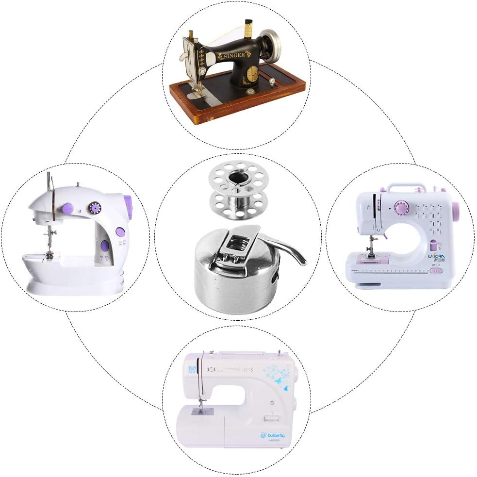 30 Pcs Sewing Machine Bobbins,5 Pcs Bobbin Case for Front Loading,Maxin Stainless Steel Bobbins for Brother, Singer, Janome,Toyata, and Others
