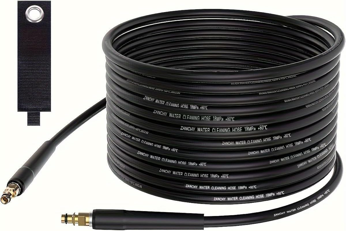 10M Pressure Washer Replacement Hose - Compatible with Karcher K2 K3 K4 K5 K6 K7, Jet Wash Extension Hose with Click Type Plug Quick Connect, for Car Cleaning with Storage Straps image number 1