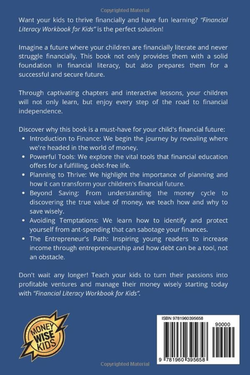 Financial Literacy Workbook for Kids, Grade 6-8: 75 Fun and Practical Activities and Lessons to Earn, save and Spend Smart image number 1