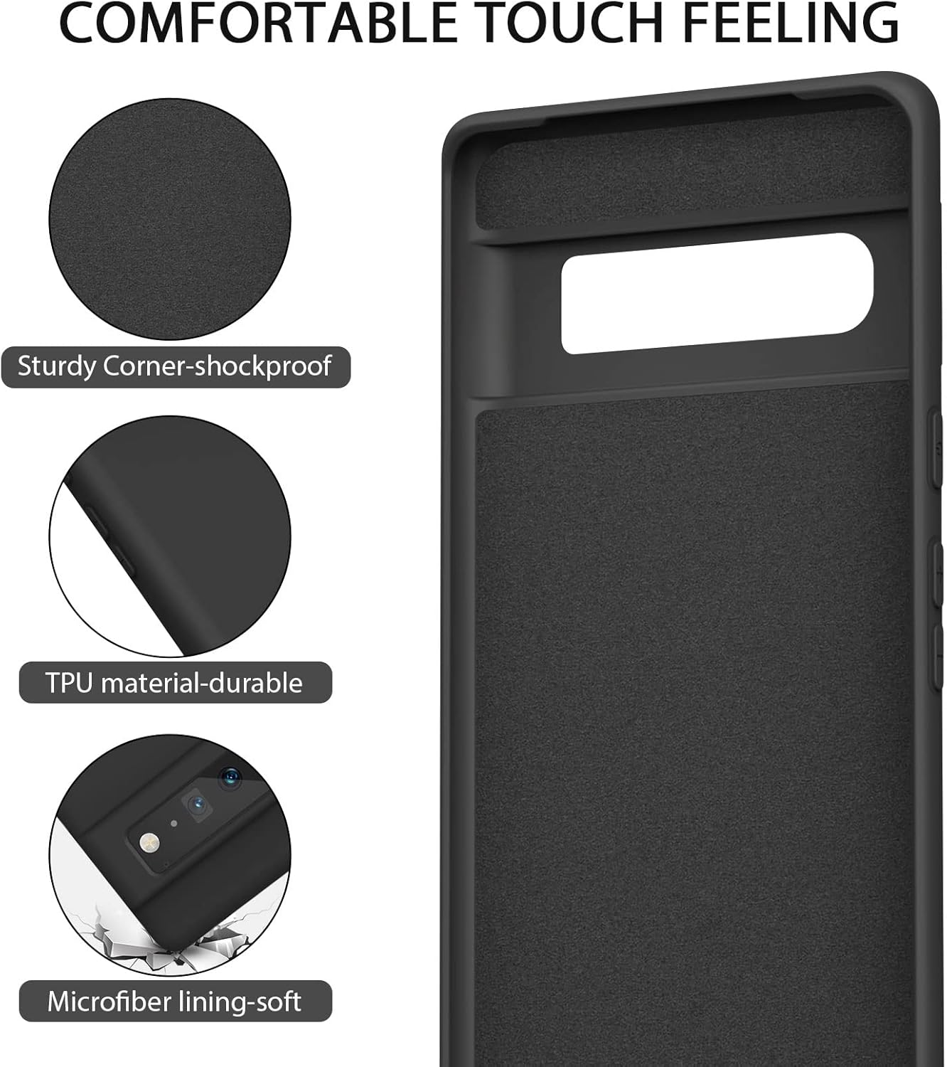 Soft Silicone Case for Google Pixel 6 Pro Case(2021), Ultra Thin Flexible Premium Rubber Full Body Protection Anti-Fingerprint Dustproof Shockproof Scratch Resistant Cover image number 5