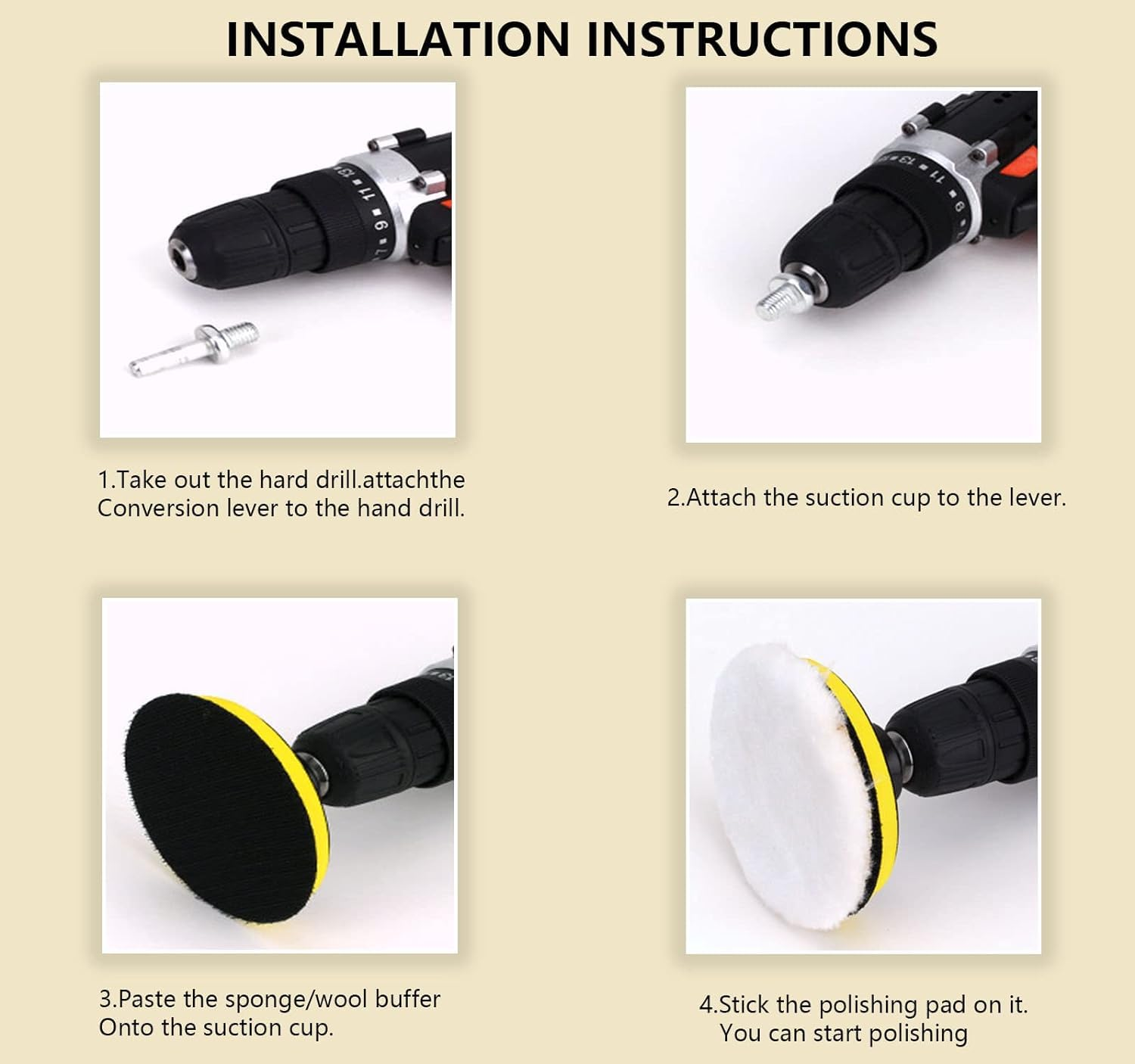 7Pcs Wool Polishing Buffing Pad Set for Car Polisher Buffer Wheel image number 4