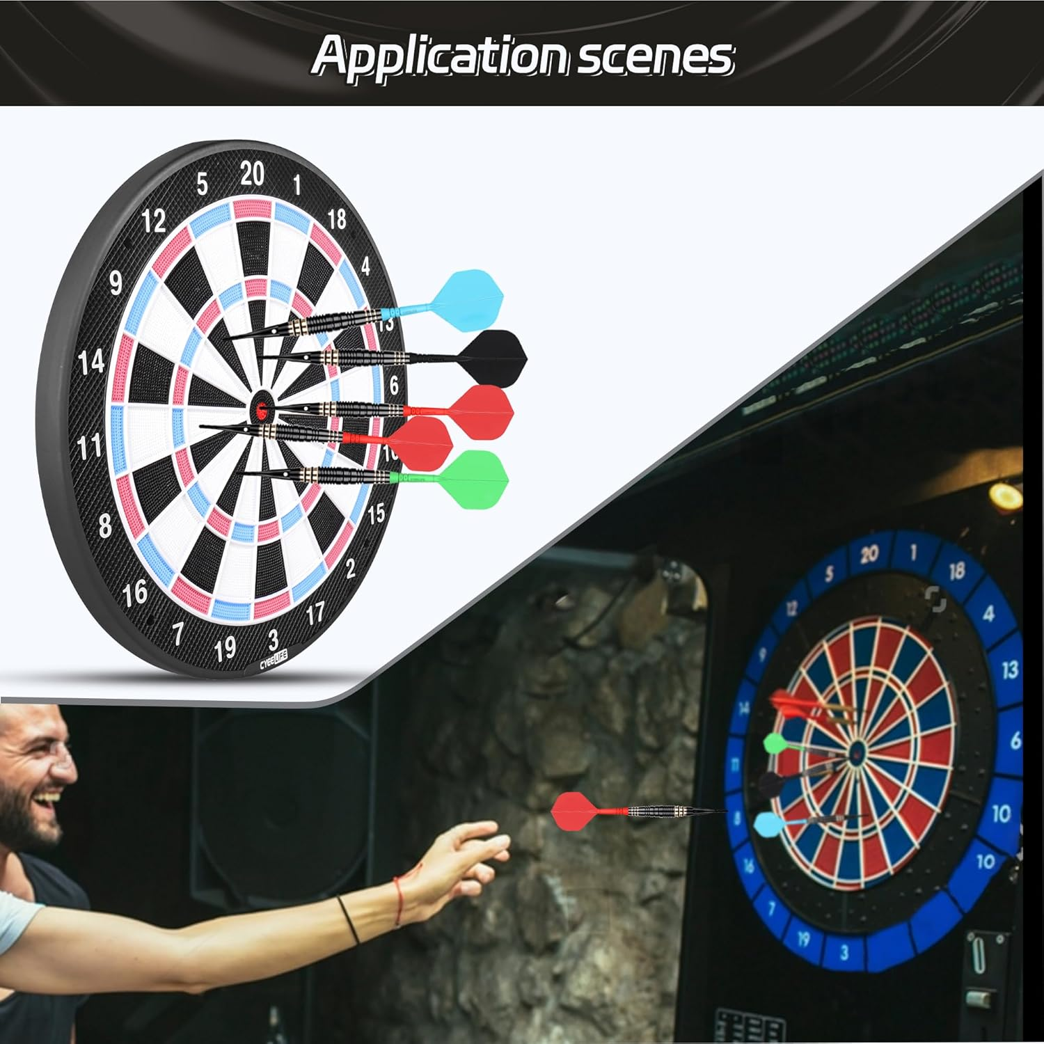 Cyeelife One Piece Dart Shafts and Dart Flights, Dart Accessories Dart Shafts and Flights, Dart Accessories, Set of 3 - Blue-2Ba image number 3