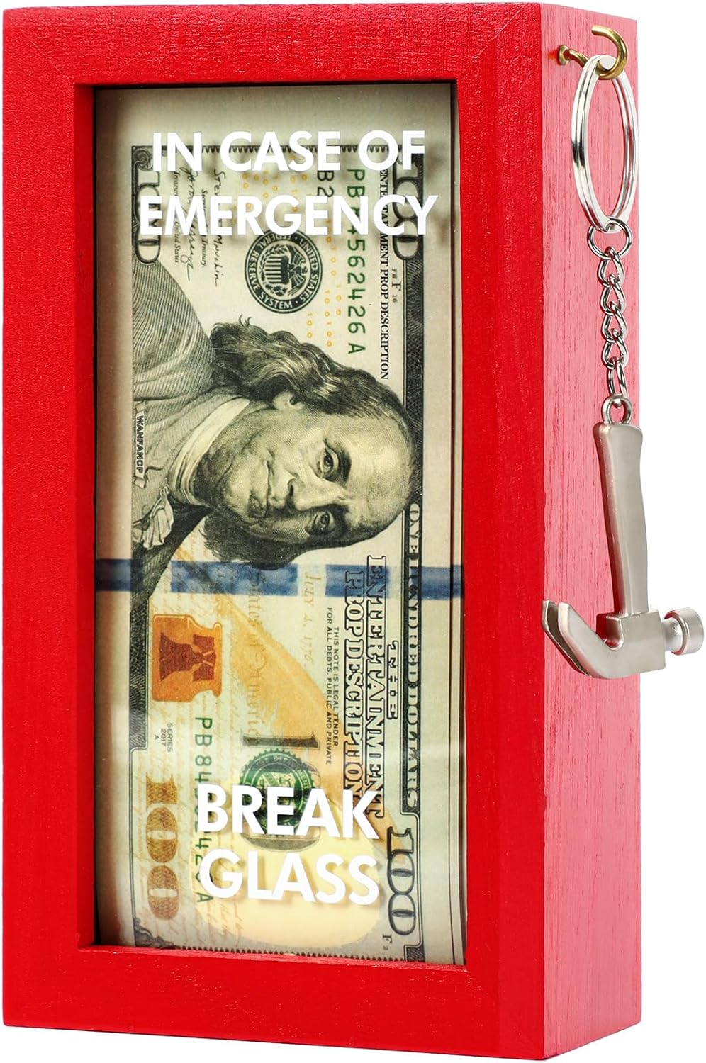 JULEASEL Funny Gift Emergency Box W/Hammer, Break in Case of Emergency Box, Personalized Prank Gag Gift for Birthday Holiday, Funny Desk Decor, White Elephant Gift for Friend Coworker Family