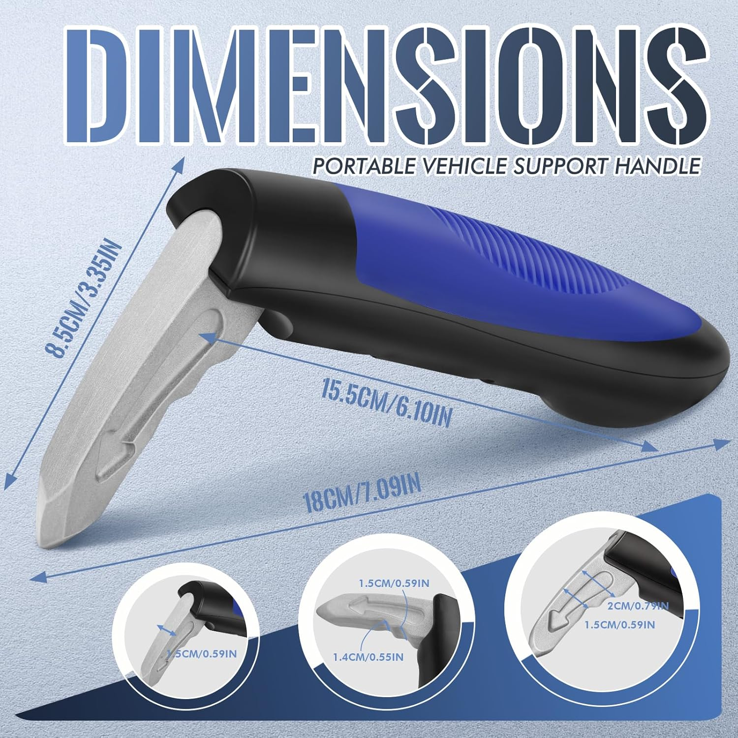 Milifox 2Pcs Car Support Assist Handle for Elderly Portable 2 in 1 Automotive Door Assistance Strap Antislip Window Breaker for Getting in and Out of Vehicle