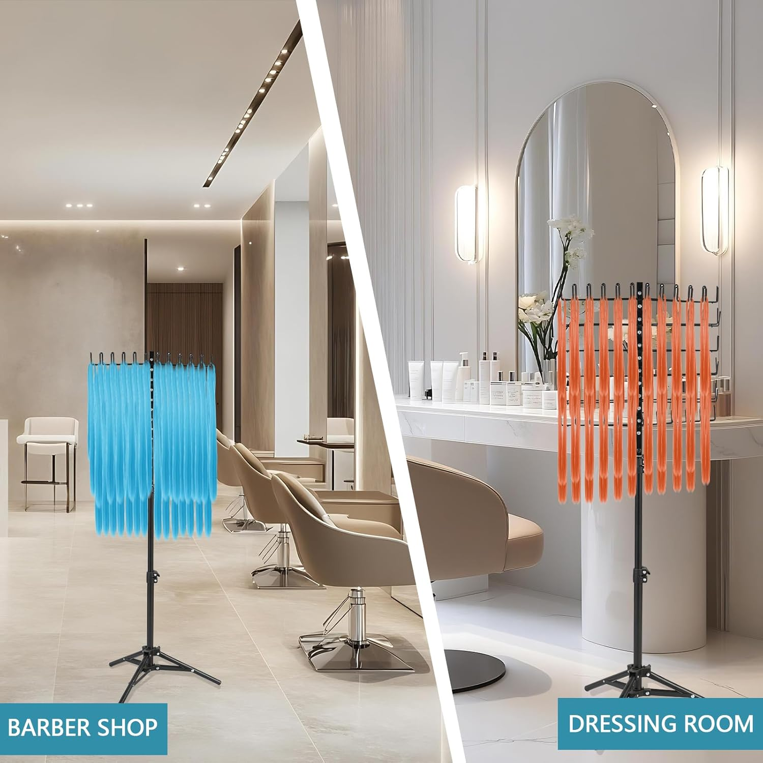 144 Pegs Braiding Hair Rack Standing Extension Holder Hanger Height Adjustable Braiding Hairs Stand for Hair Braiding Rack with Stylist Hair Braiding Tools for Stylists, Black