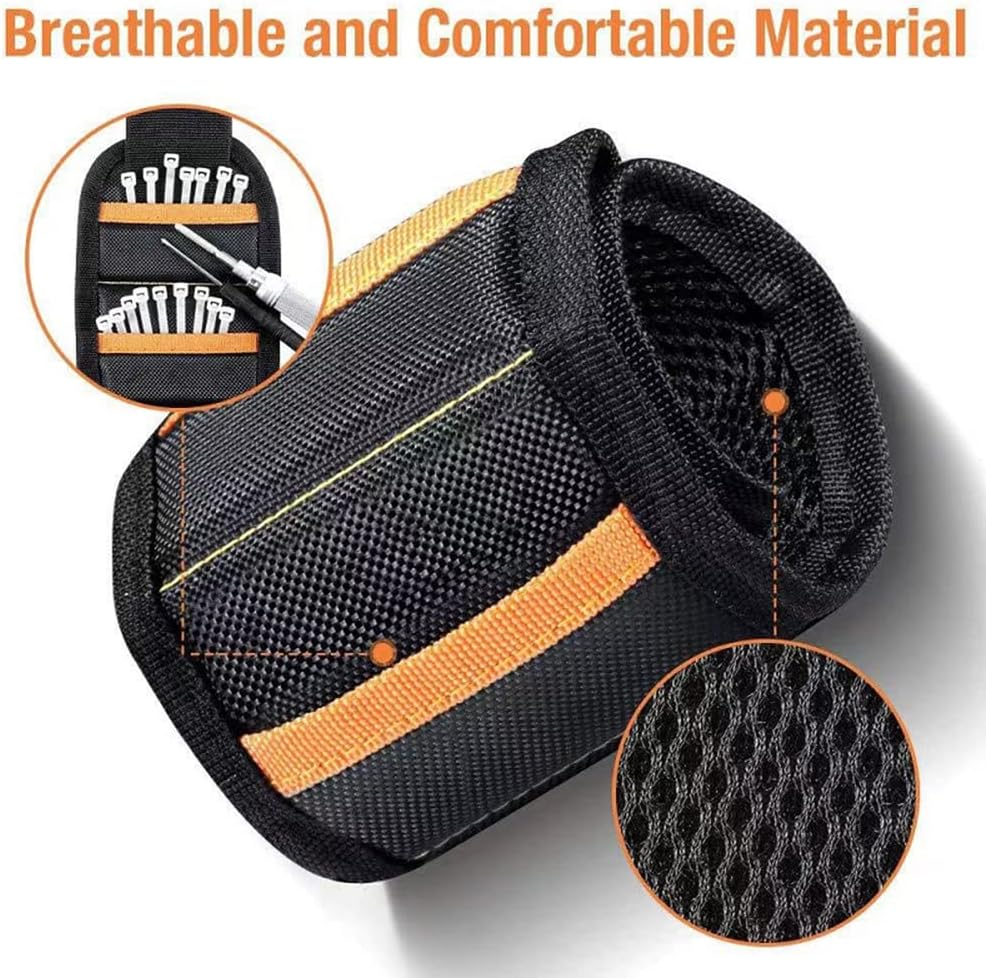 Adjustable Magnetic Wrist Band, 15 Strong Magnets Wristband for Holding Screws, Nuts, Gadgets.Tool Band Cool for Men & Women, Husband Birthday Gift Wristband image number 5