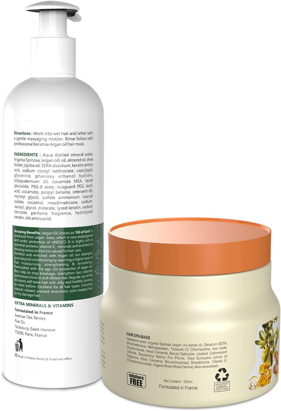 Keratine Professional Argan Oil Sulphate Free Shampoo and Mask (COMBO PACK) 500ML Each image number 6