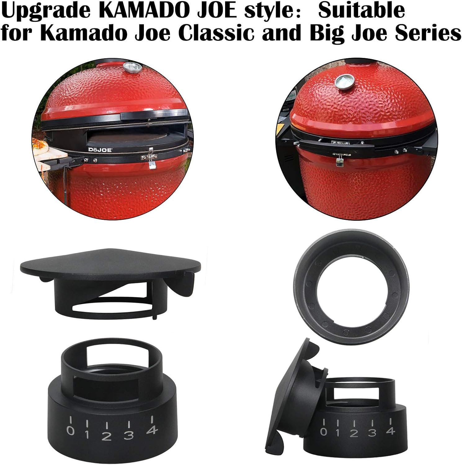 Umbrella Cast Iron Cap for Kamado Joe Classic & Big Joe Series - Replacement Dual Function Metal Chimney Top Parts image number 3
