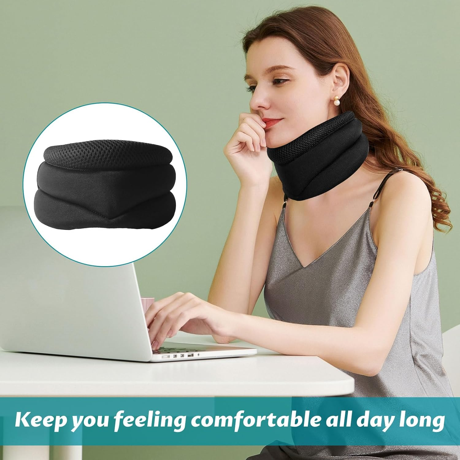 Neck Support for Snoring, Snoring Neck Brace, Neck Braces & Collars, Adjustable Antisnoring Neck-Pillow Support Brace for Sleeping, Pain Relief, Relieves Pressure in Spine image number 1