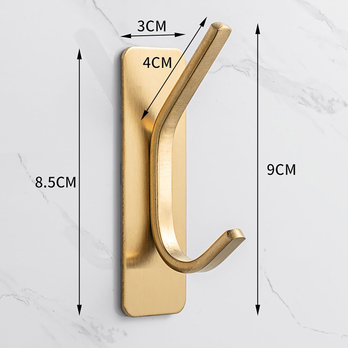 AIMALL 4PCS 304 Stainless Steel Adhesive Hook - Non-Perforated Seamless Single Hook for Bathroom, Kitchen, Door - Heavy Duty Metal Coat Hook image number 3