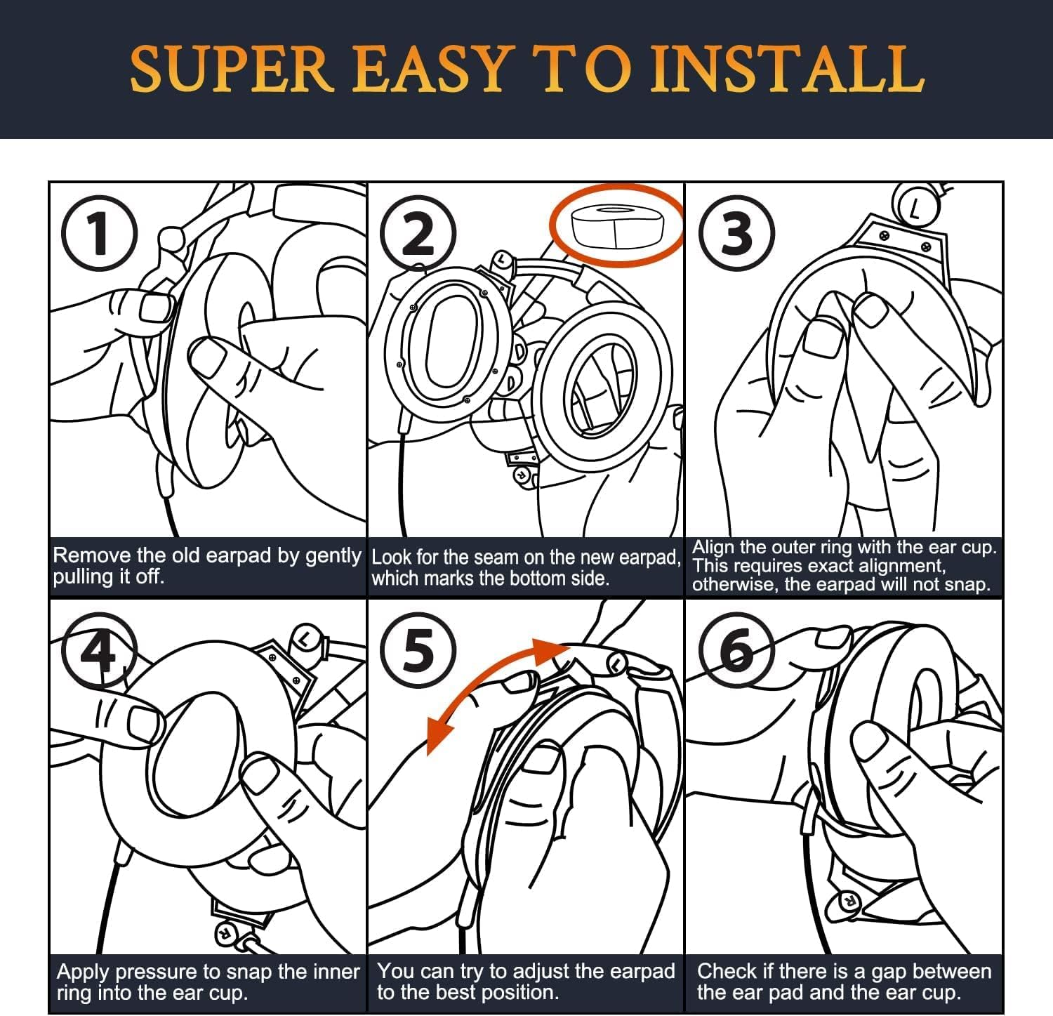 SOULWIT Cooling Gel Ear Pads for Sennheiser Hd599/Hd598/Se/Cs/Sr/Hd595/Hd569/Hd560S/Game Zero/G4Me Zero, Earpads Cushions for Pc37X/Pc38X/Pc350/Pxc350/Pxe350/Pc360/Hd380/Hd380-Pro - Black - Cooling Gel-Coffee image number 5