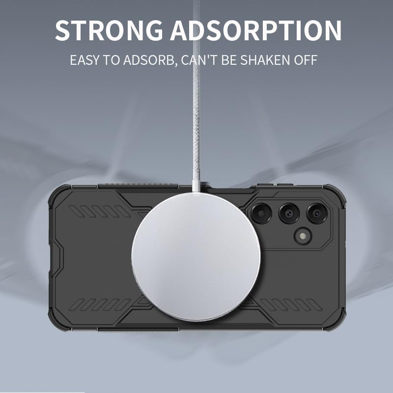 Orgsty Case for Samsung Galaxy S25 Plus/S25+, Cooling Magnetic Case for Mag Safe, Ultra Thin Heat Dissipation, Military Shockproof TPU Mobile Phone Case, Black