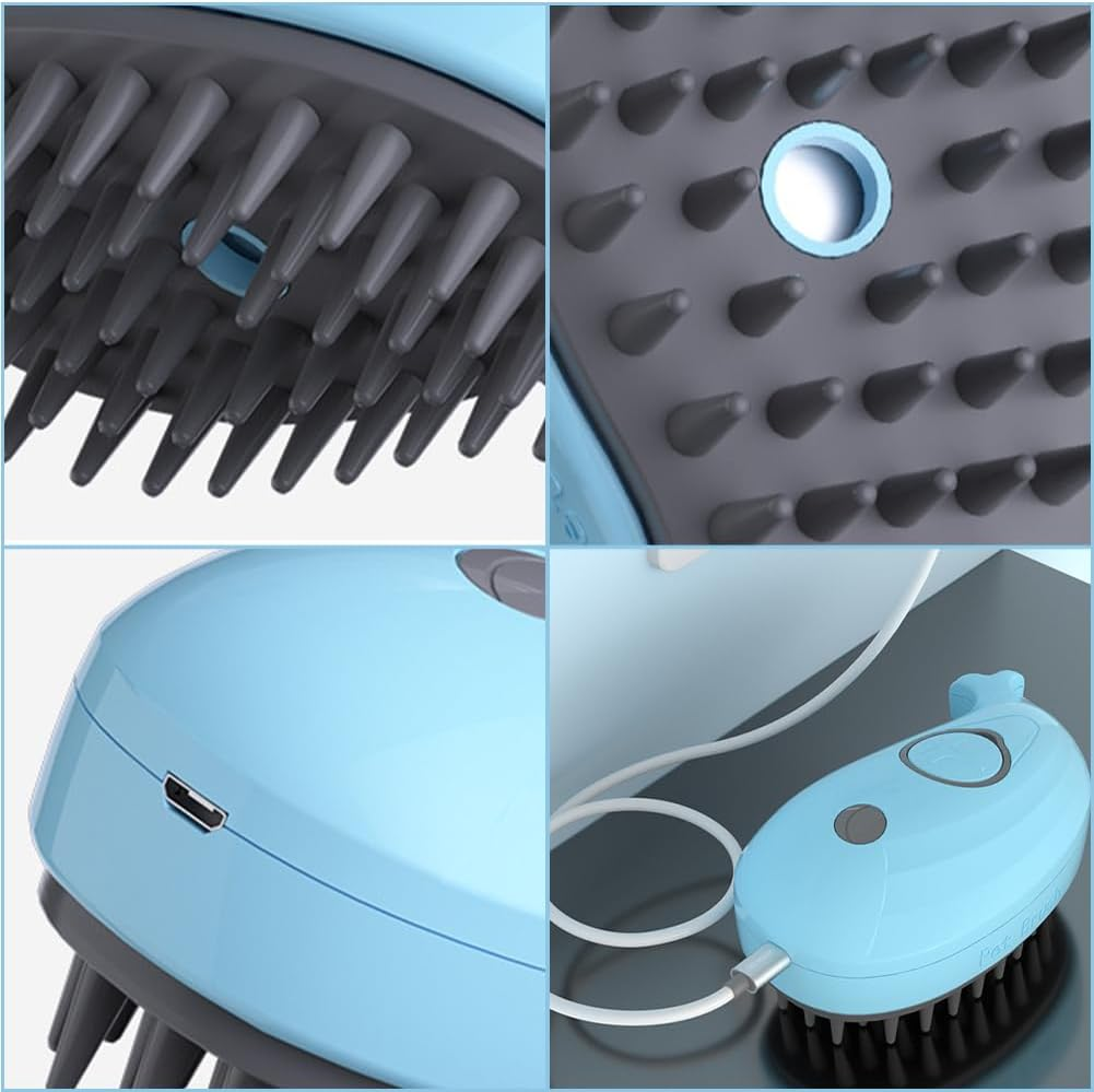 Cat Brush with Steam Cat Brush - 3-In-1 Steam Brush Cat with Spray Cat Brush with Water, Cat Massage Brush, Grooming Eliminate Flying Hair for Cats and Dogs, with USB Charging Cable image number 3