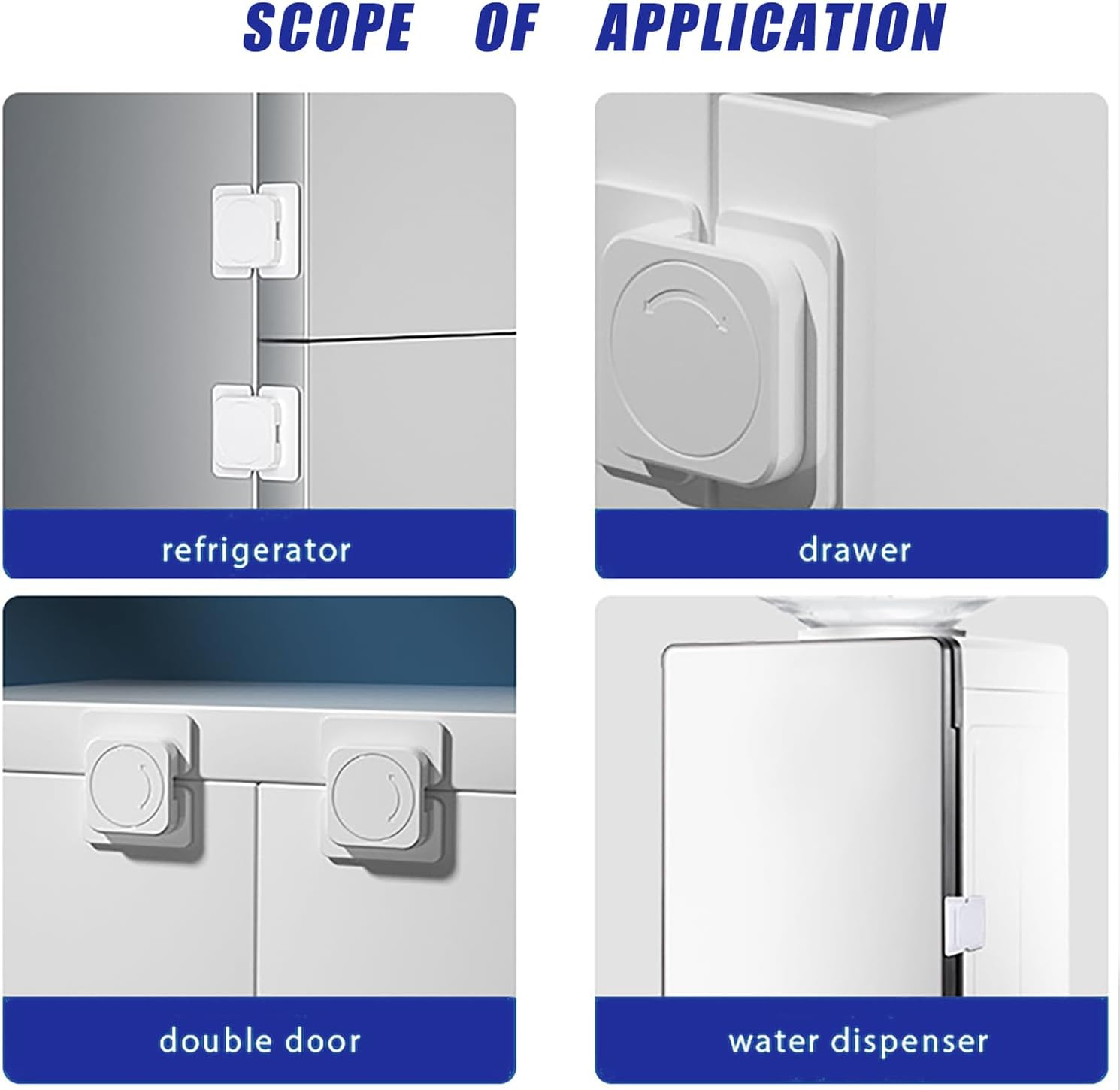 Baby Proof Cupboard Locks 8Pcs Child Safety Locks Child Lock Kitchen Cupboards Closet Drawers Refrigerator Door Safety Strap Locks with Strong and Removable Adhesive Easy Install image number 6