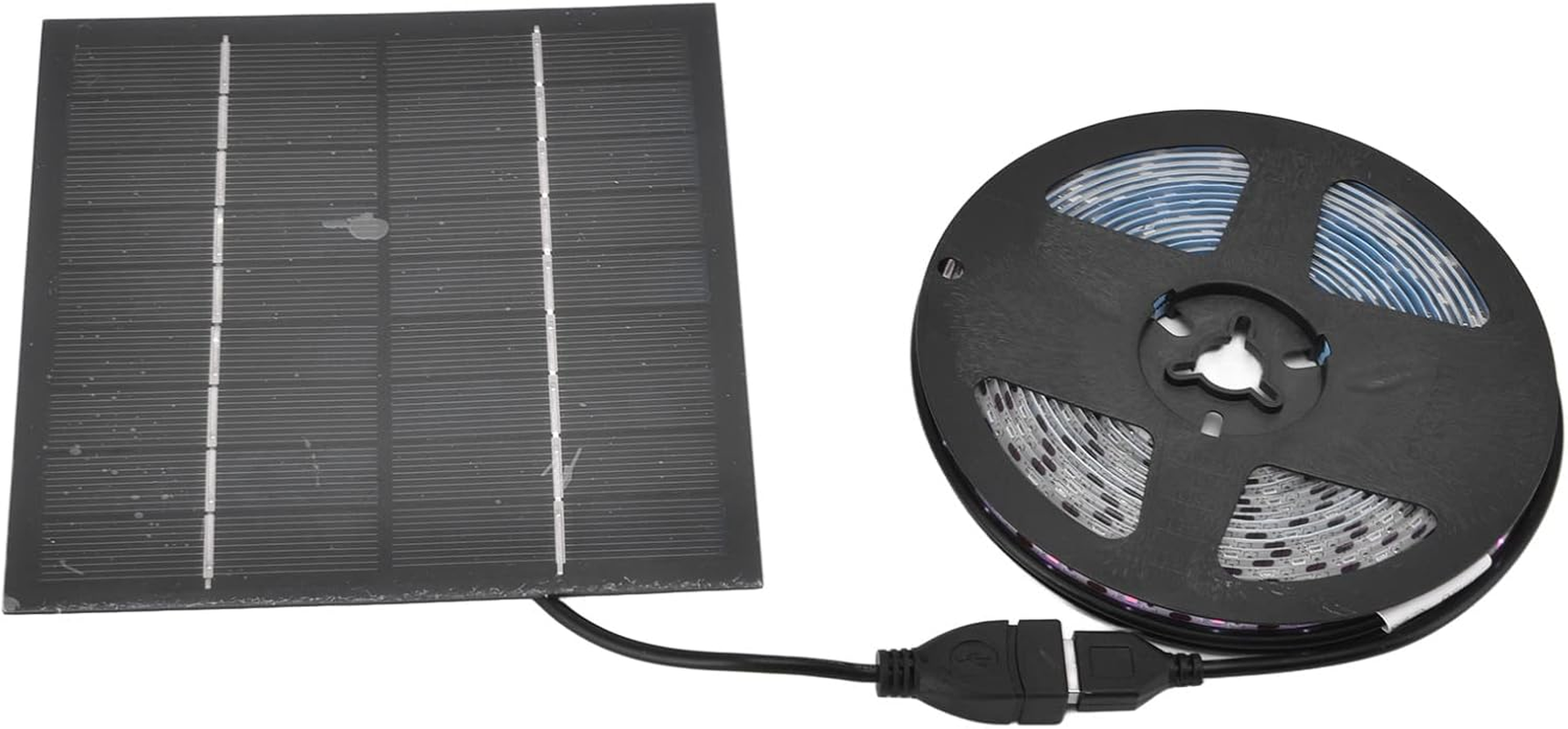 5W Solar Energy Grow Light Strip, Plant Grow Spectrum LED Light Strip, Solar LED Grow Light Strips with Panel for Gardening Home Balcony Sowing (5W 2M)