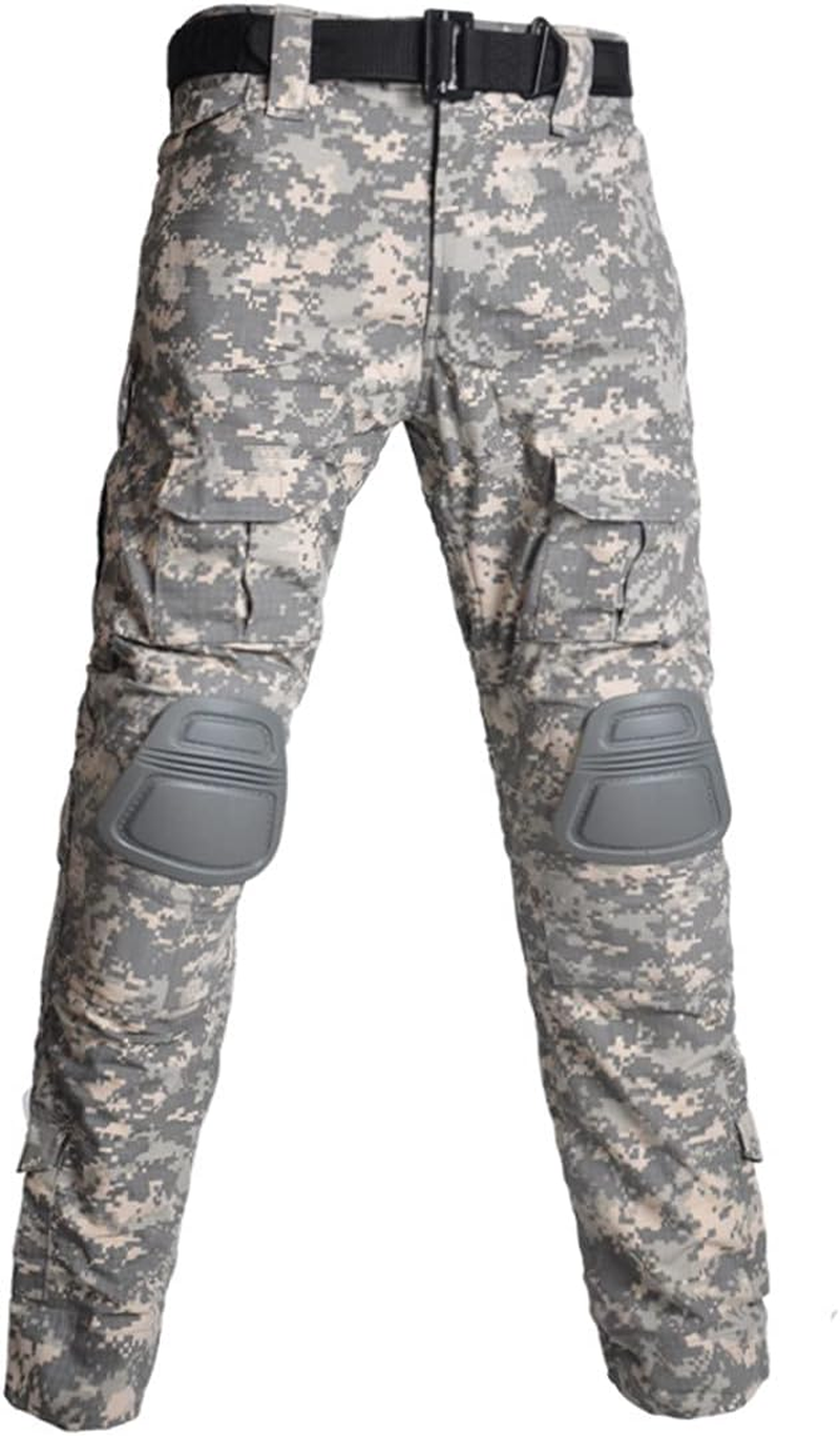 HARGLESMAN Men'S Tactical Military Pants Amry Uniforms Combat Trousers and with Knee Pads