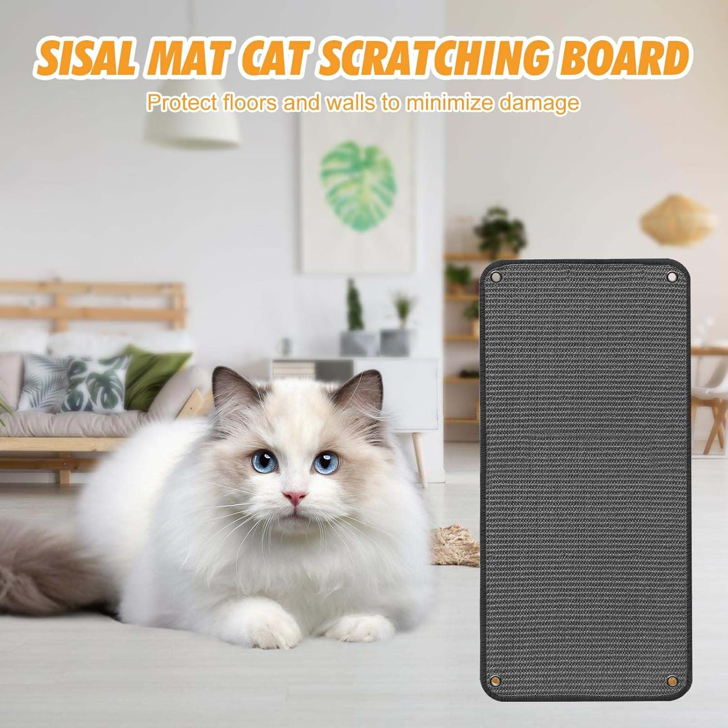 Pack of 2 Cat Scratching Mats: 50 X 30 Cm Scratching Boards Cat Sisal Cat Scratching Mat Cat Scratching Mat Cat Scratching Board Cat for Wall, Floor, Glass (Grey)