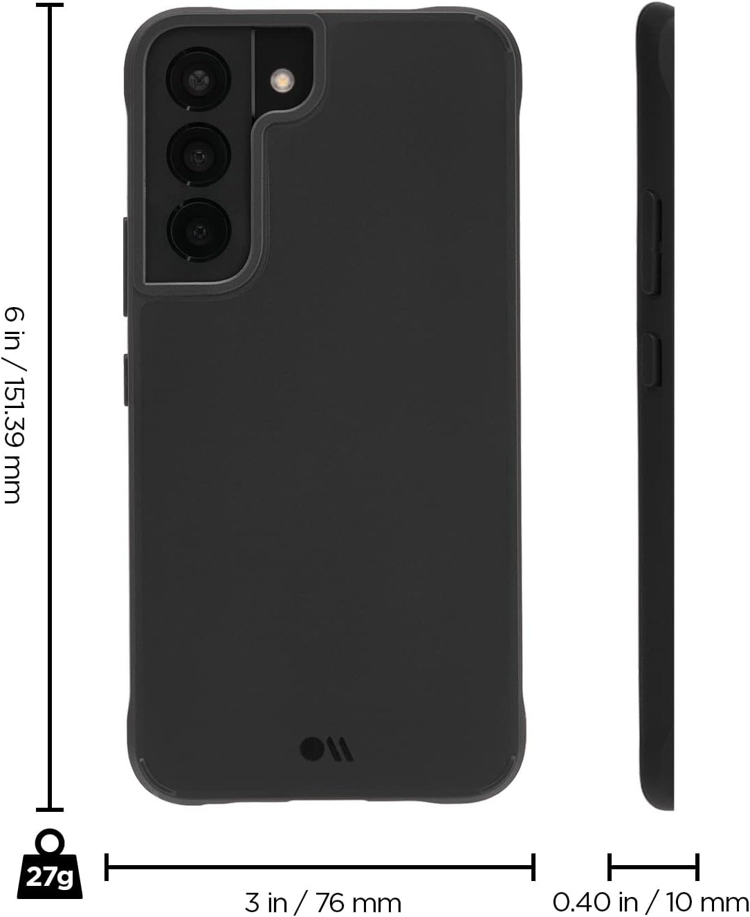 Case-Mate Samsung Galaxy S22 Case Black - 10Ft Drop Protection with Wireless Charging - Tough Series Case Cover for Samsung S22 - anti Scratch Technology with Shock Absorbing Materials, Lightweight - Multicolor image number 2